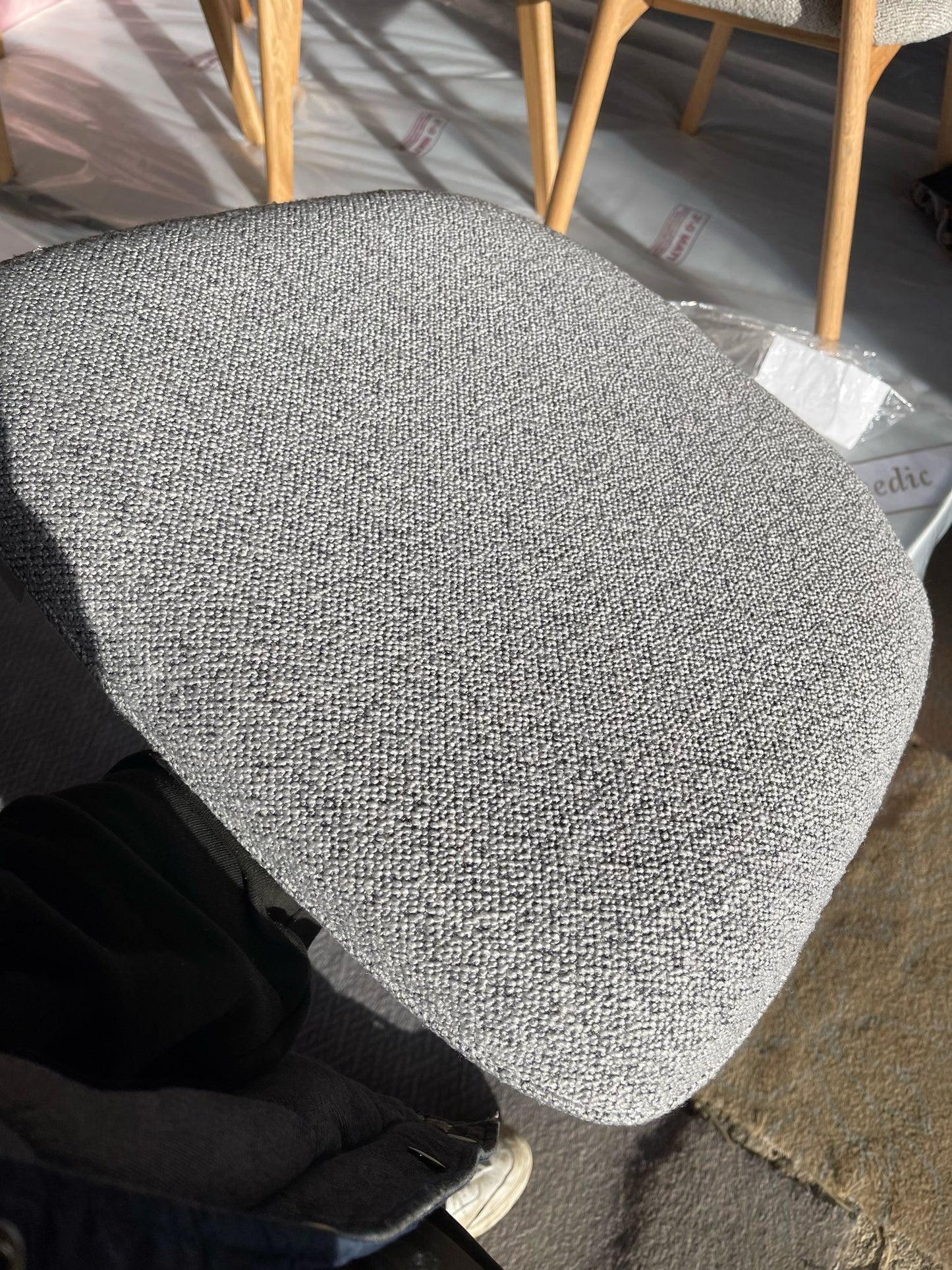 Habitat Laurel Pair of Fabric Dining Chairs - Grey