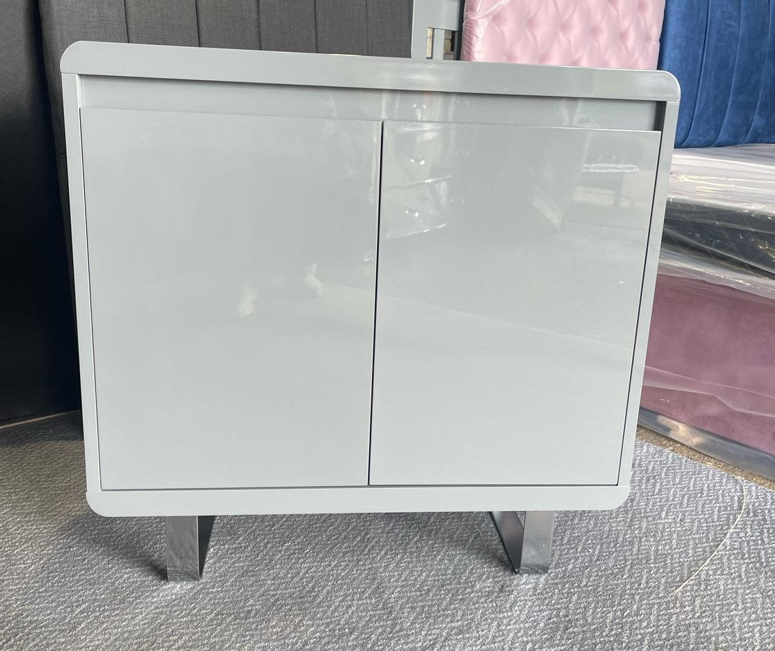 Assembled Sleigh 2 Door Sideboard - Gloss Grey