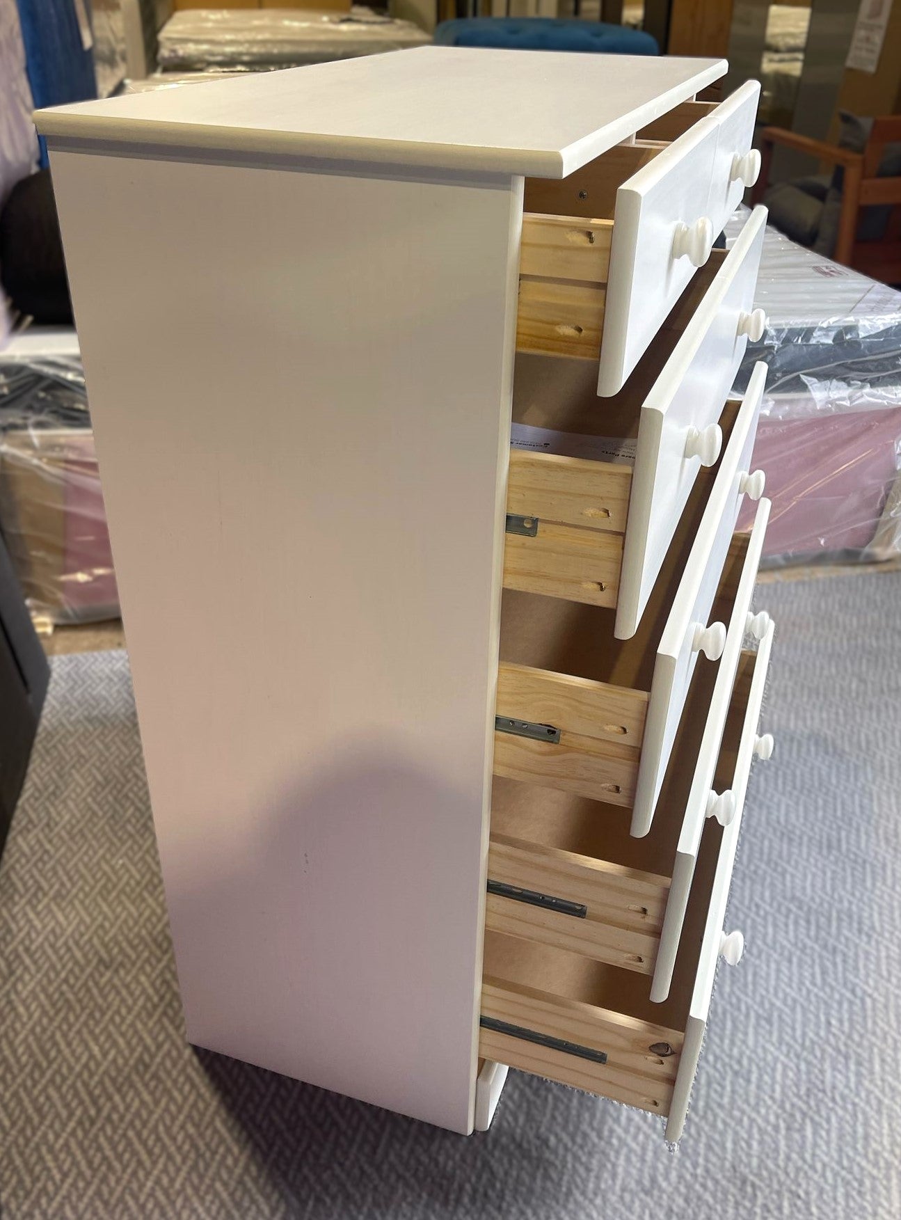 Assembled Nordic 6 Drawer Chest - White