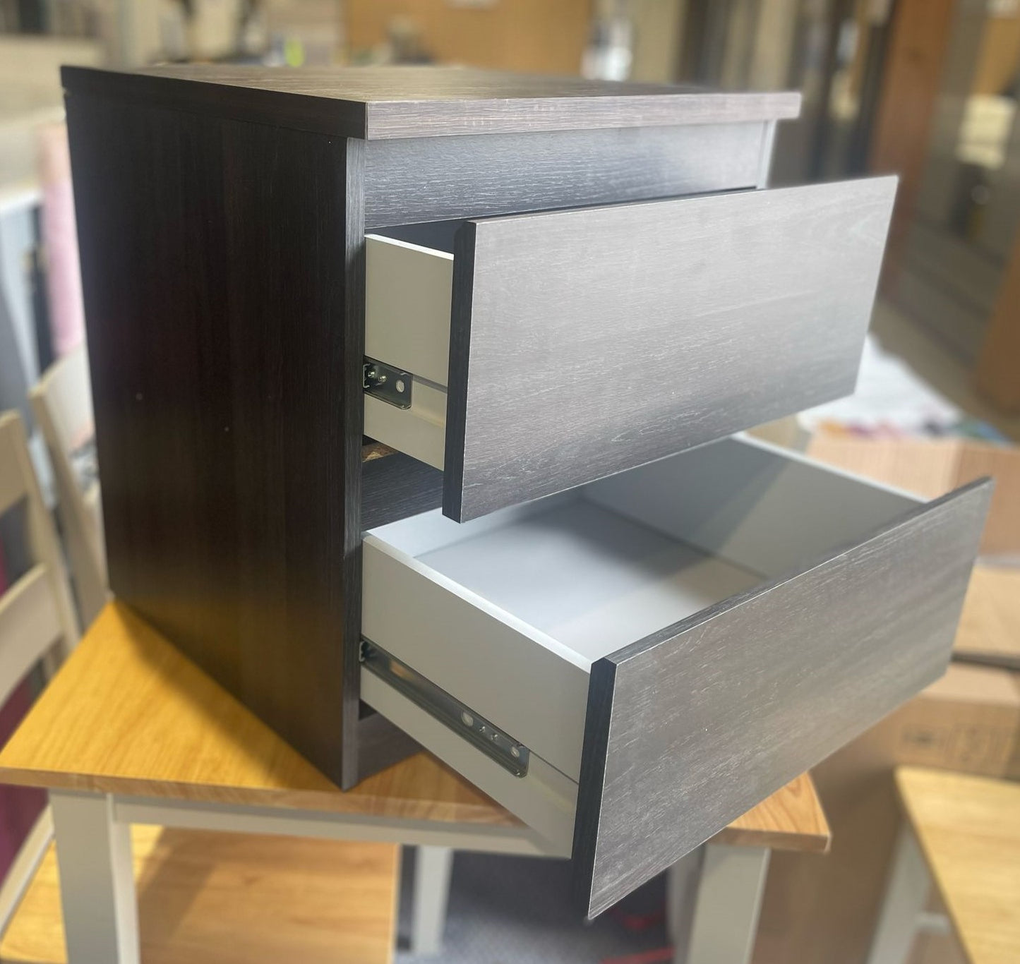 Assembled Jenson 2 Drawer Bedside Table - Oak Effect (x2 Bedside)