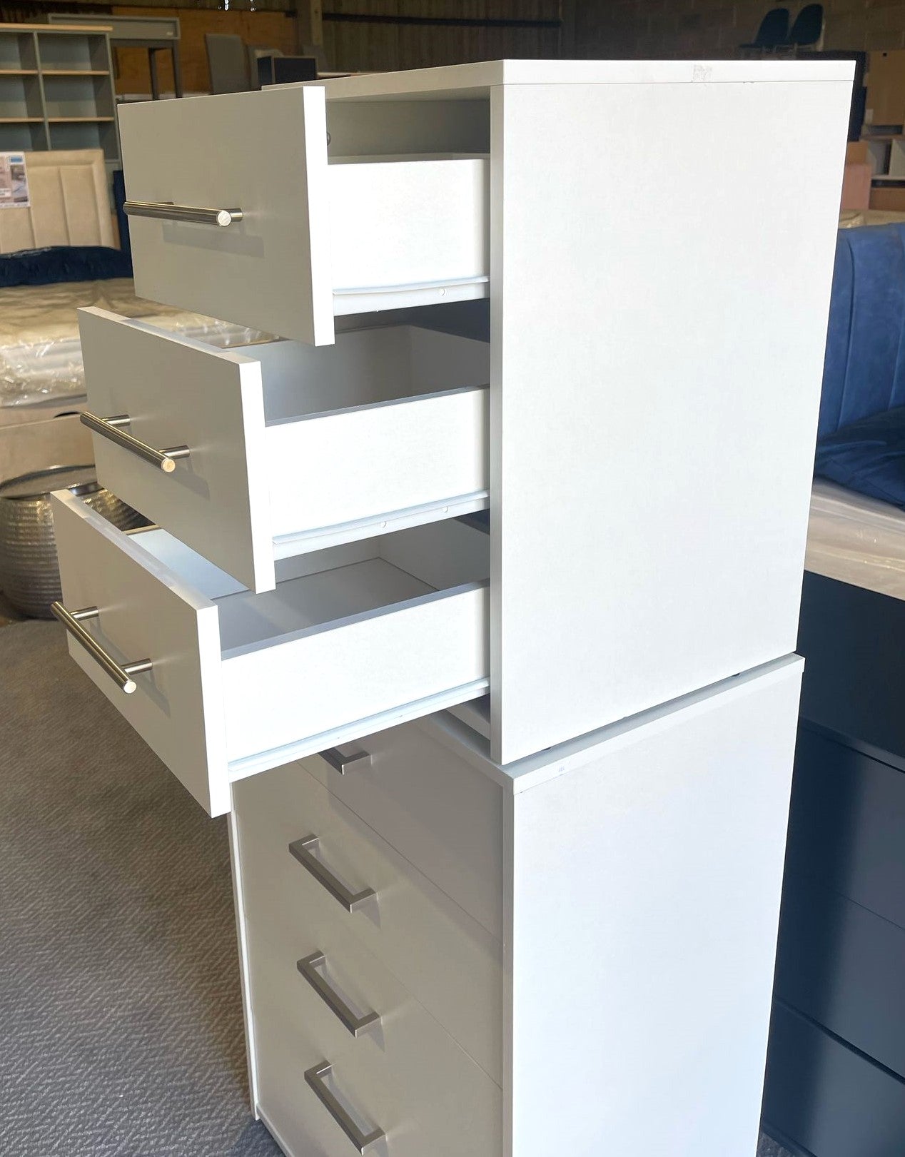 Assembled 3 Drawer Bedside Table - White