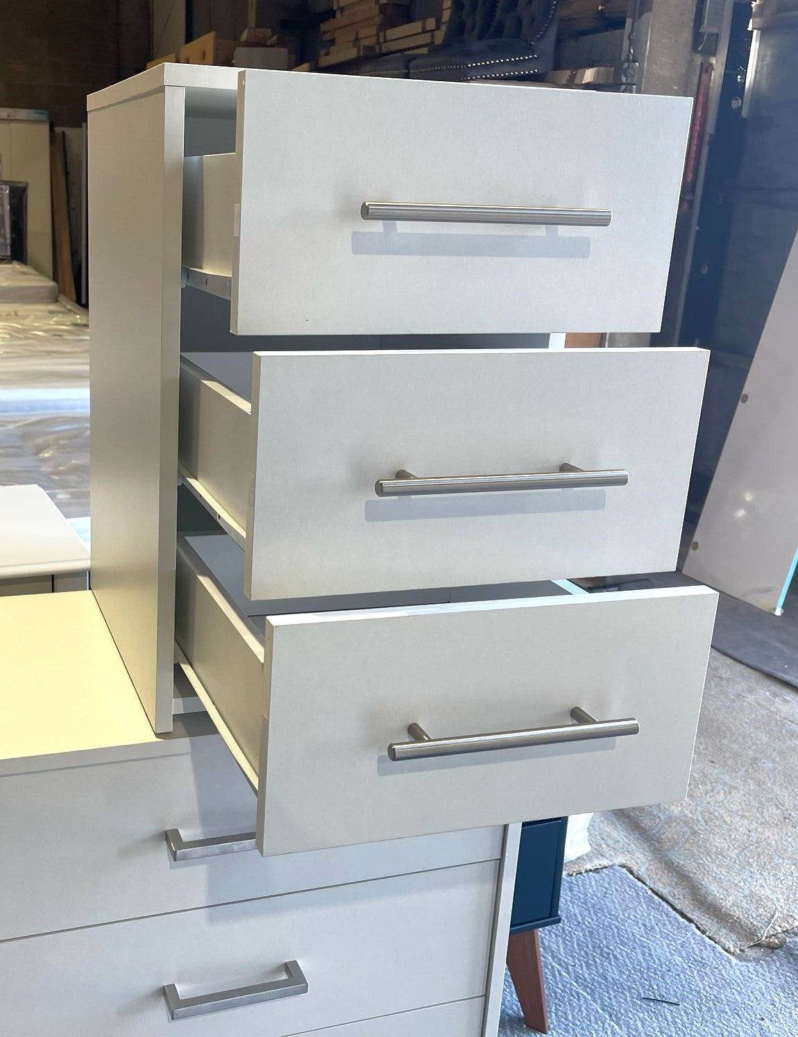 Assembled 3 Drawer Bedside Table - White