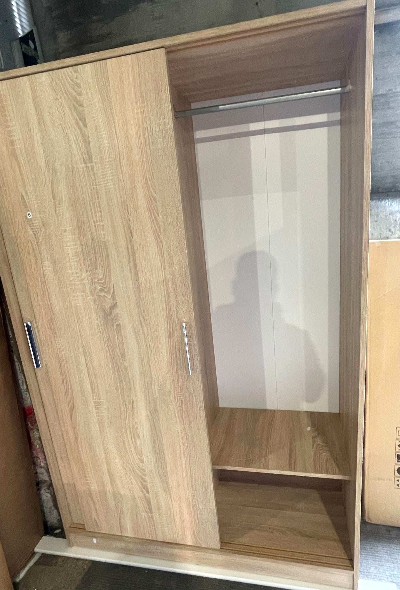 Assembled Nova 2 Door Sliding Wardrobe - Oak