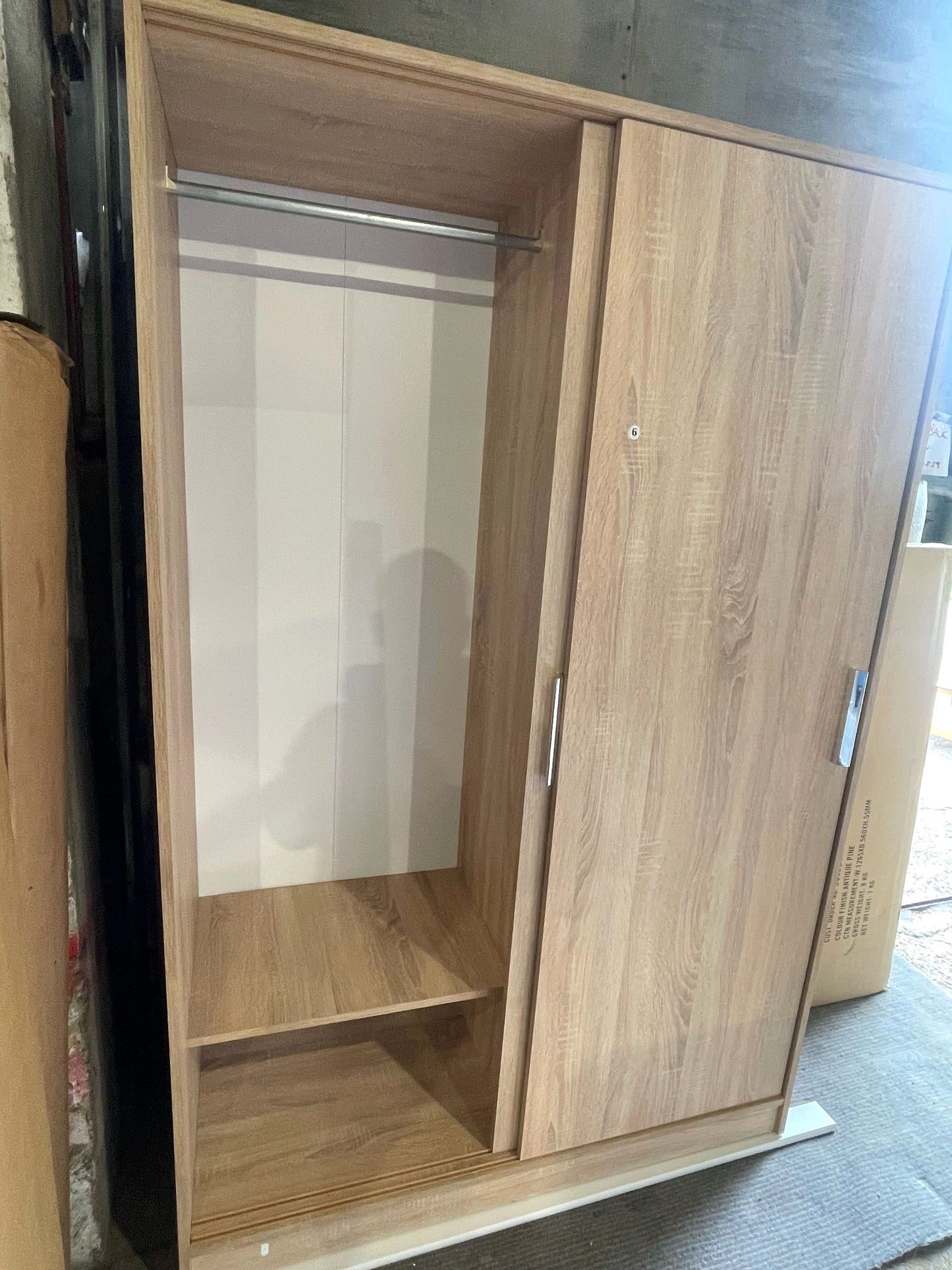 Assembled Nova 2 Door Sliding Wardrobe - Oak