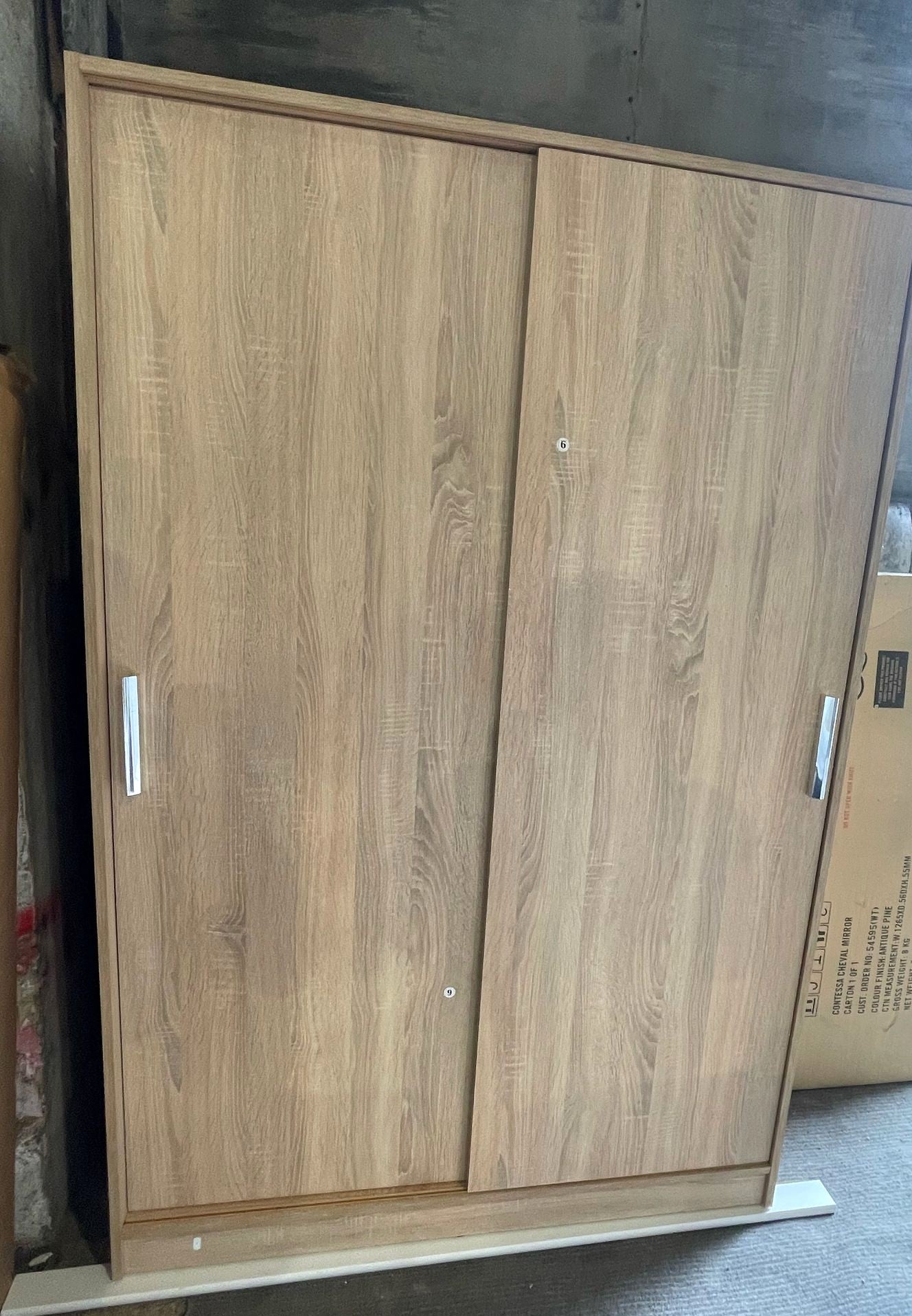 Assembled Nova 2 Door Sliding Wardrobe - Oak
