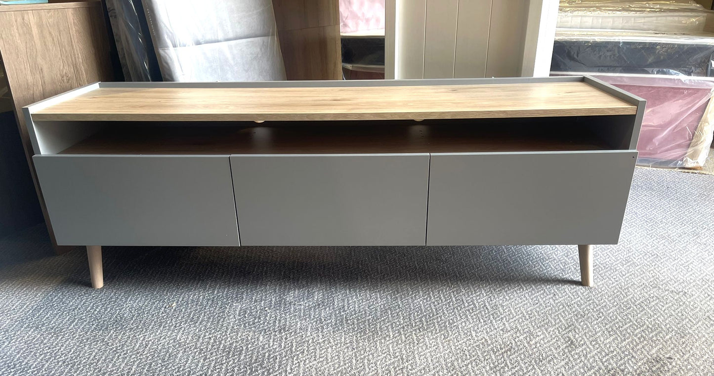 Assembled Habitat Skandi 3 Drawer TV Unit - Grey