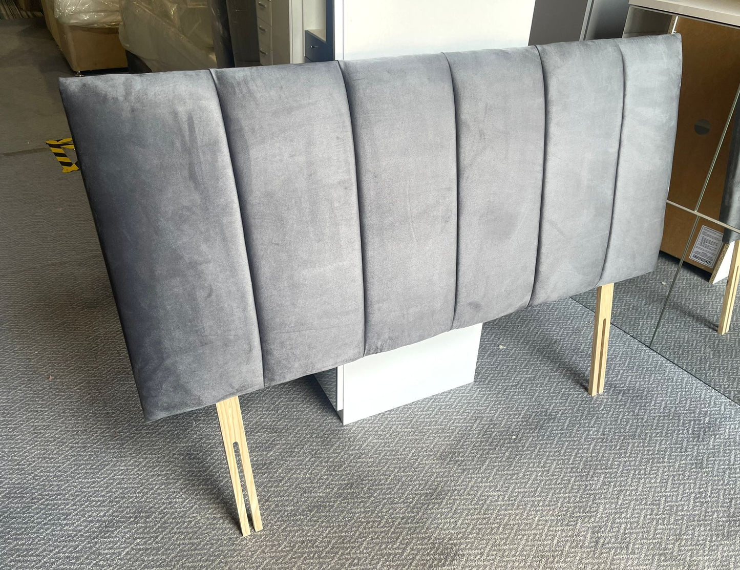 Double Laila Headboard Steal Plush Fabric