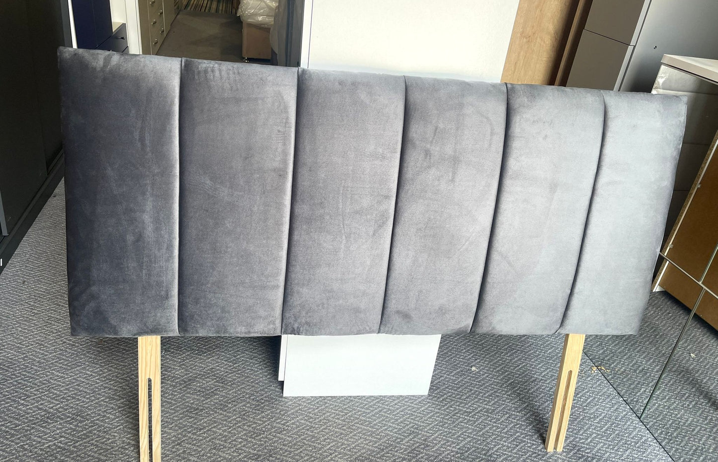 Double Laila Headboard Steal Plush Fabric