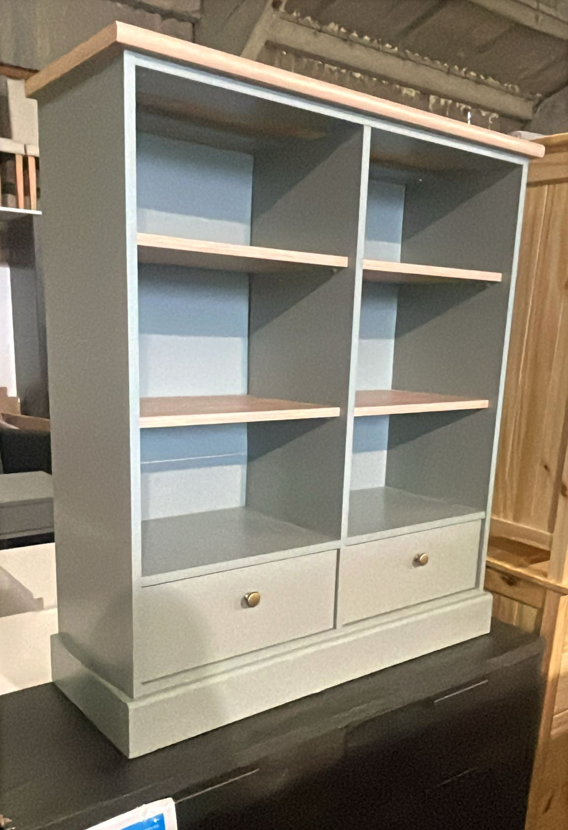Assembled Winchester 2 Drawer Shelving Unit Bookcase - Green