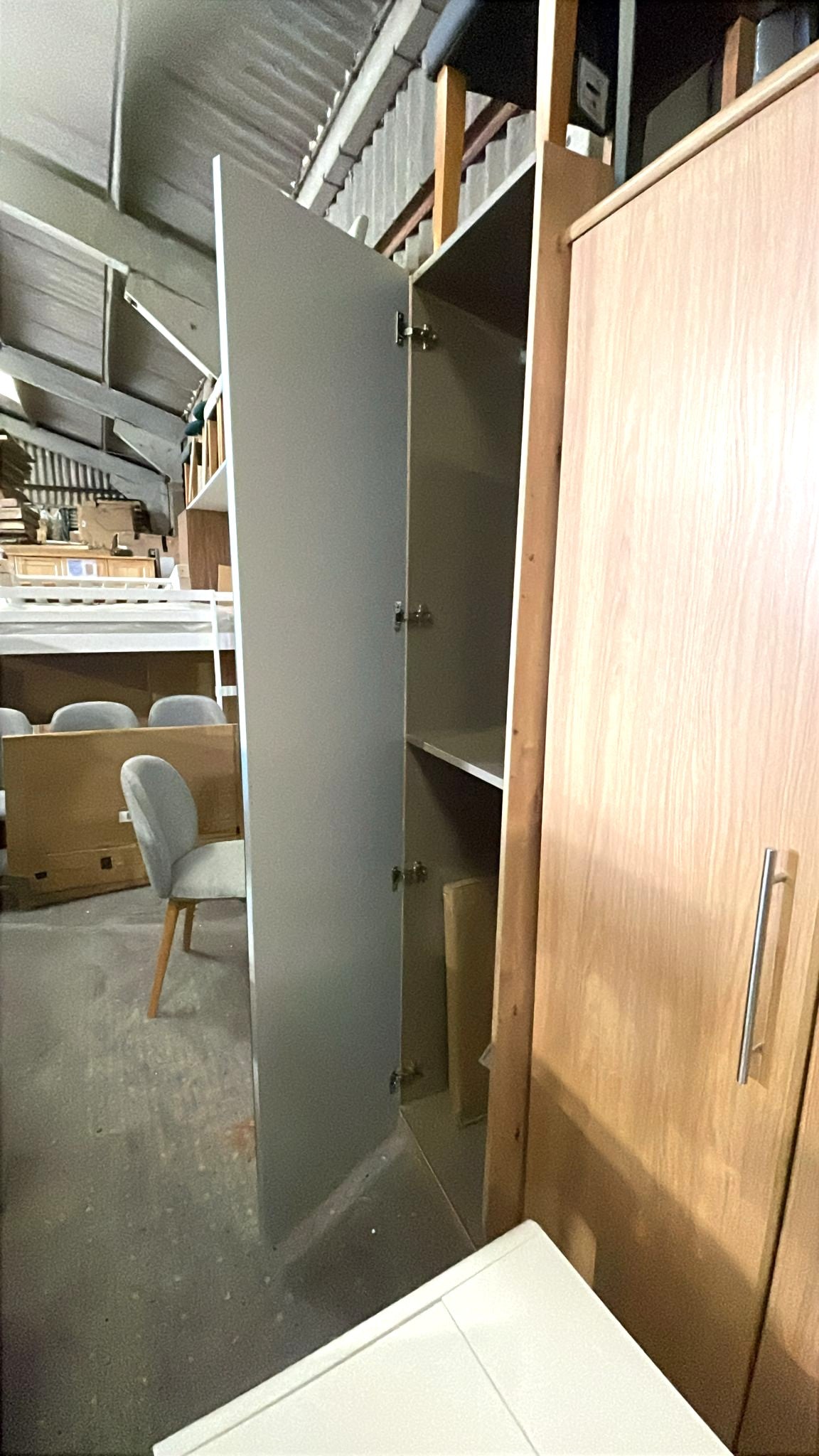 Assembled Habitat Munich 1 Door Mirror Wardrobe - Oak Effect