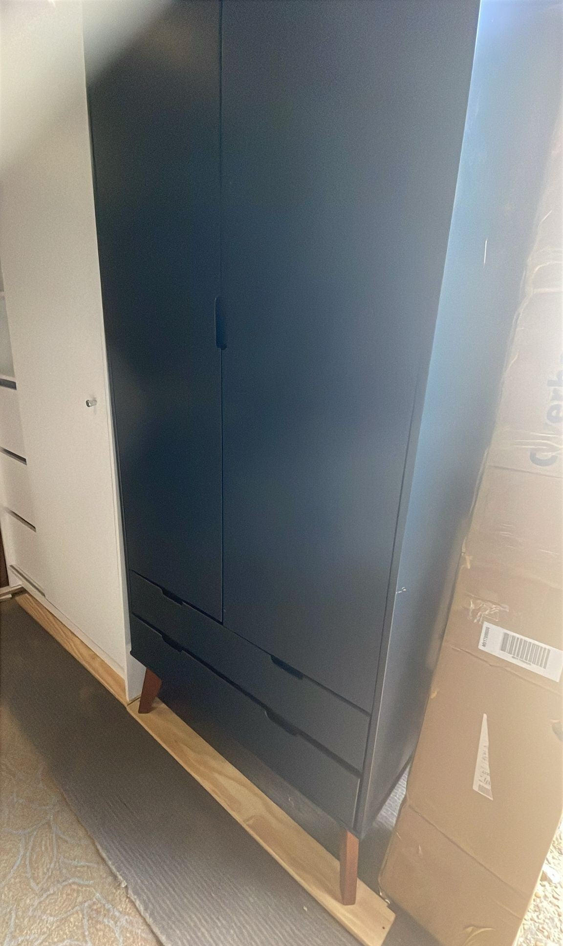 Assembled Habitat Pimlico 2 Door 2 Drawer Wardrobe - Blue
