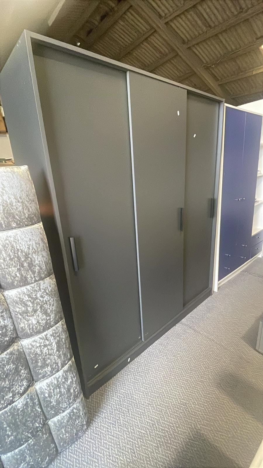 Assembled Nova 3 Door Sliding Wardrobe - Anthracite