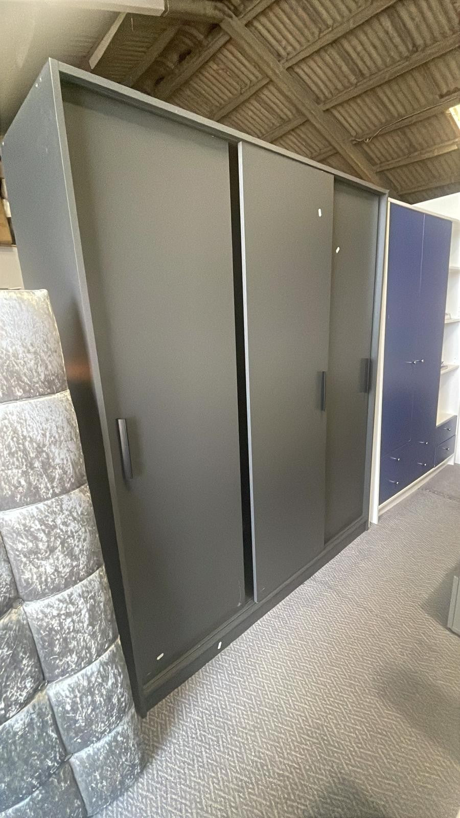 Assembled Nova 3 Door Sliding Wardrobe - Anthracite