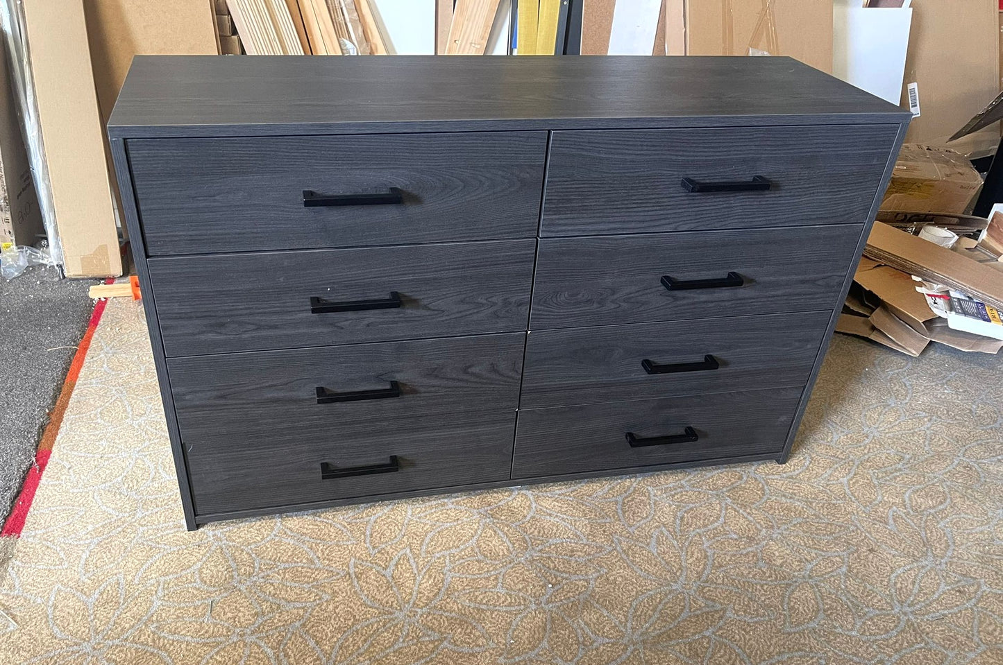 Assembled Oslo 8 Drawer Chest - Black Oak Effect