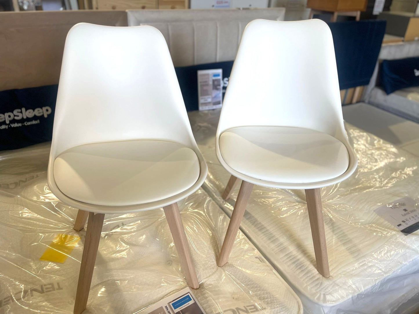 Assembled Habitat Jerry Pair of Dining Chair - White