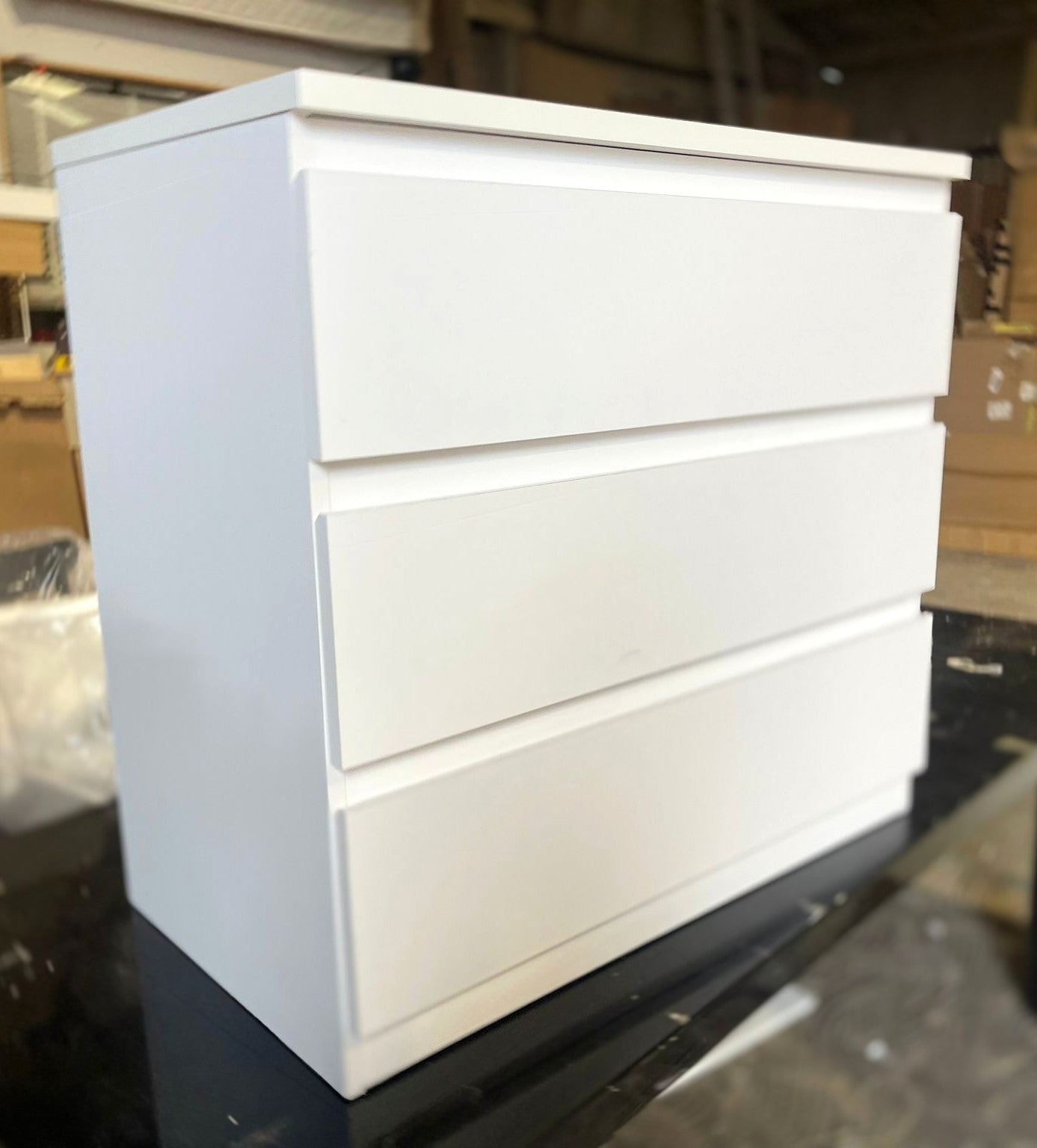 Assembled Jenson 3 Drawer Chest - Matte White