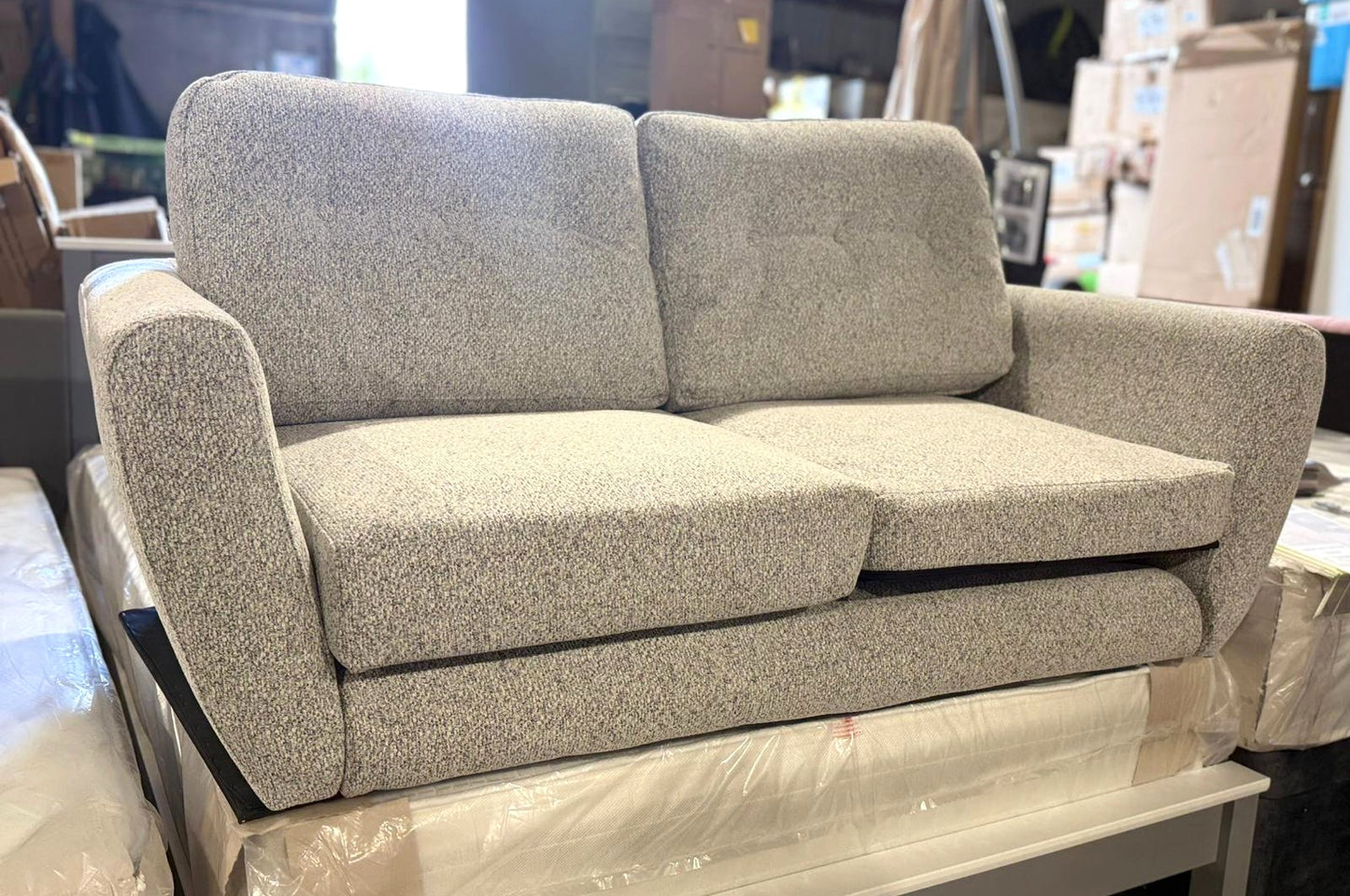 Assembled Habitat Finney Fabric 2 Seater Sofa - Grey