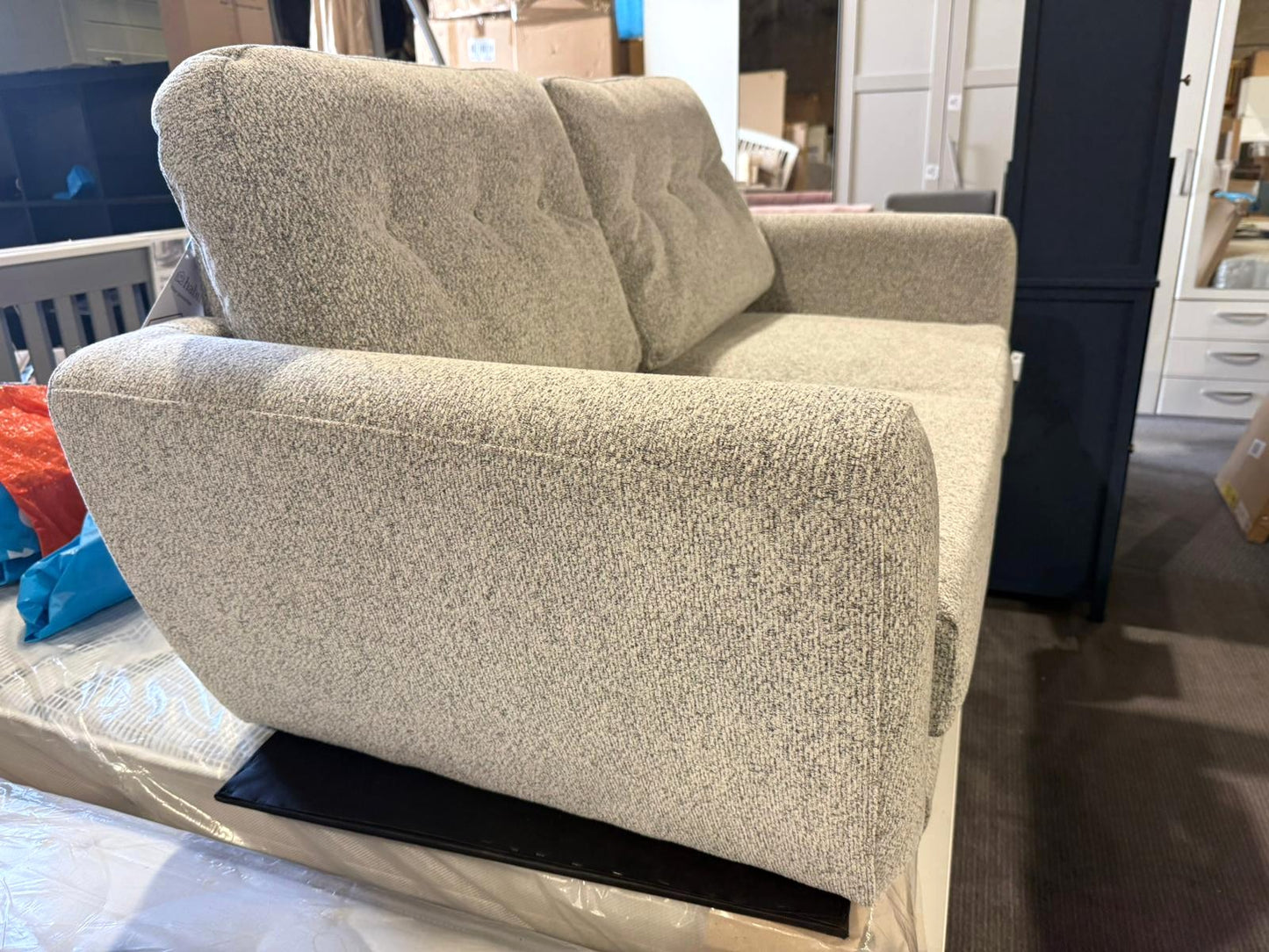 Assembled Habitat Finney Fabric 2 Seater Sofa - Grey