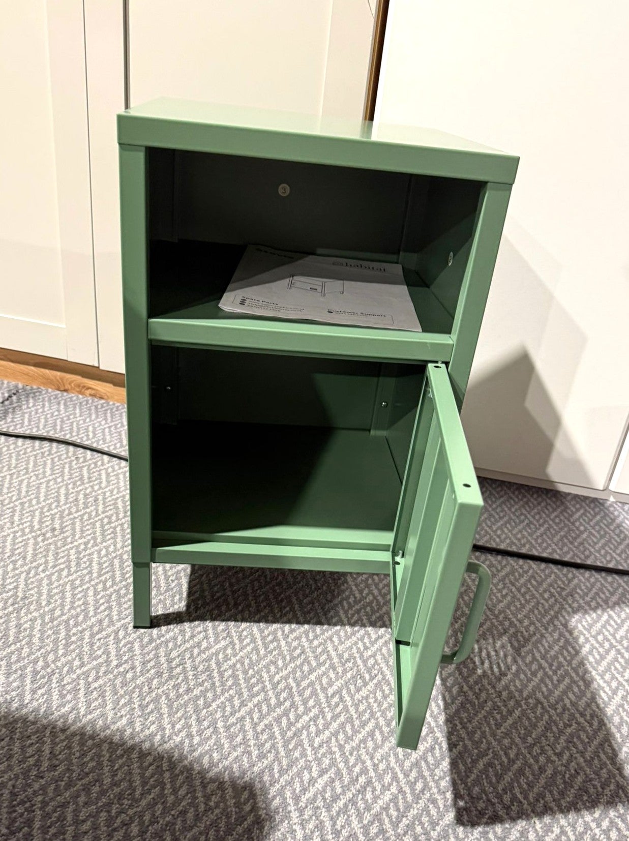 Assembled Habitat Stevie 1 Door Bedside Table - Green
