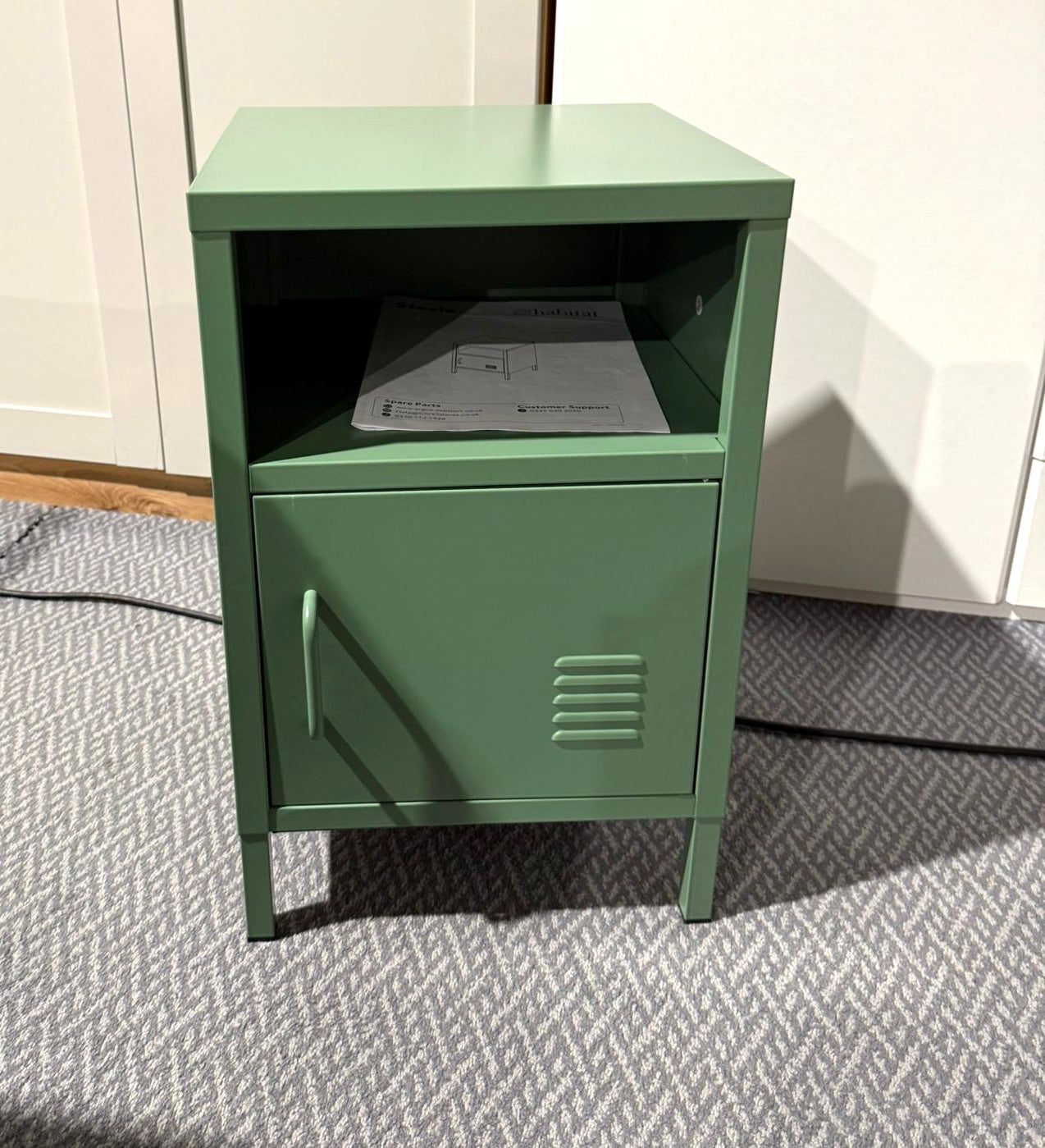 Assembled Habitat Stevie 1 Door Bedside Table - Green