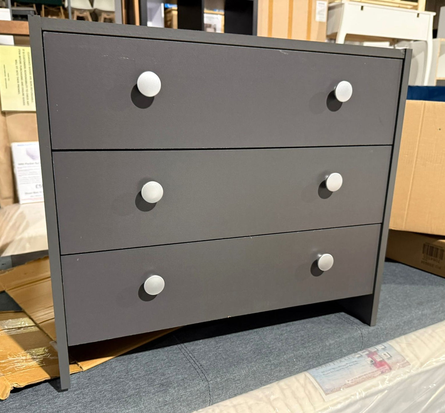 Assembled Seville 3 Drawer Chest - Anthracite