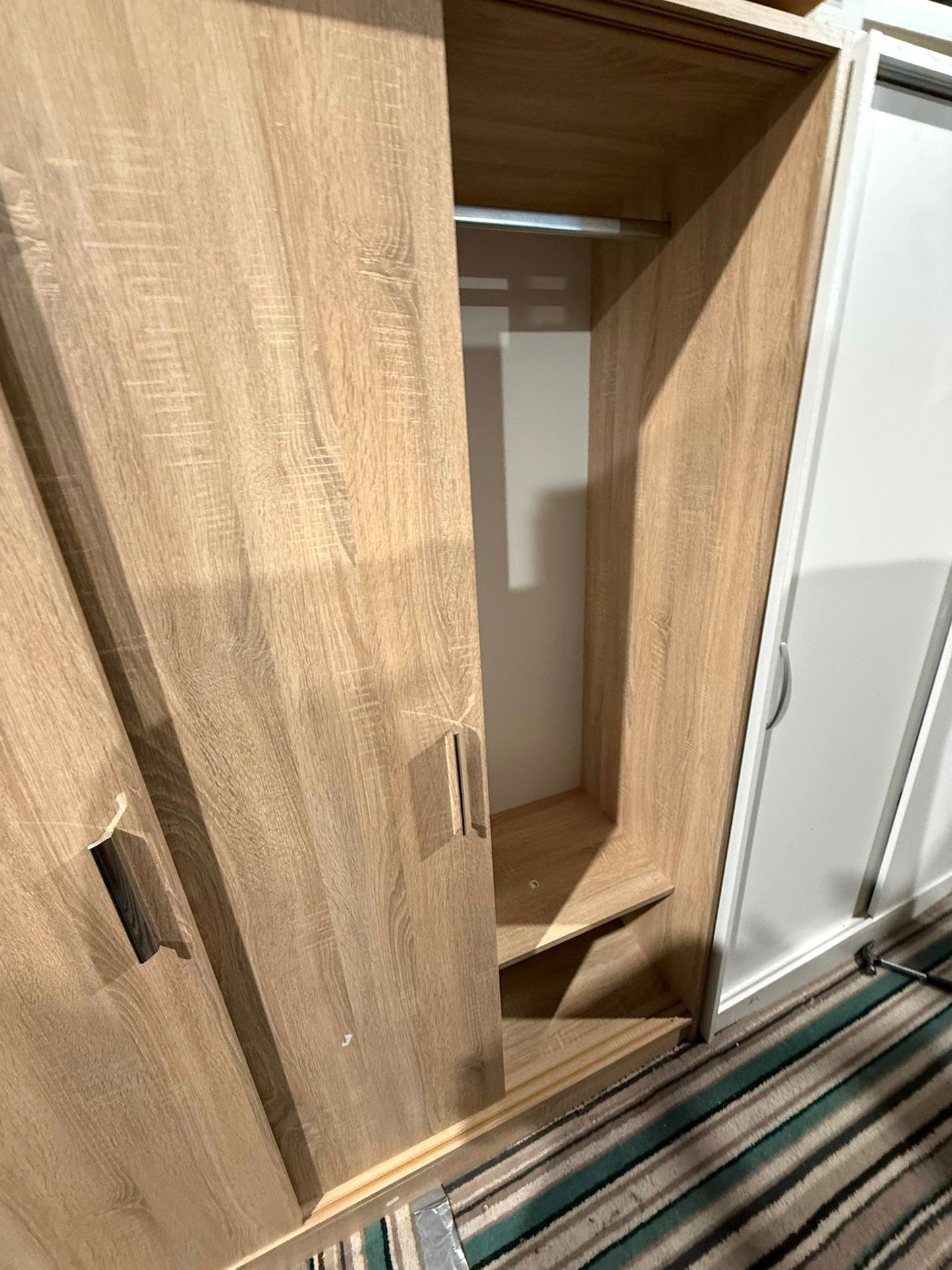 Assembled Nova 3 Door Sliding Wardrobe - Oak