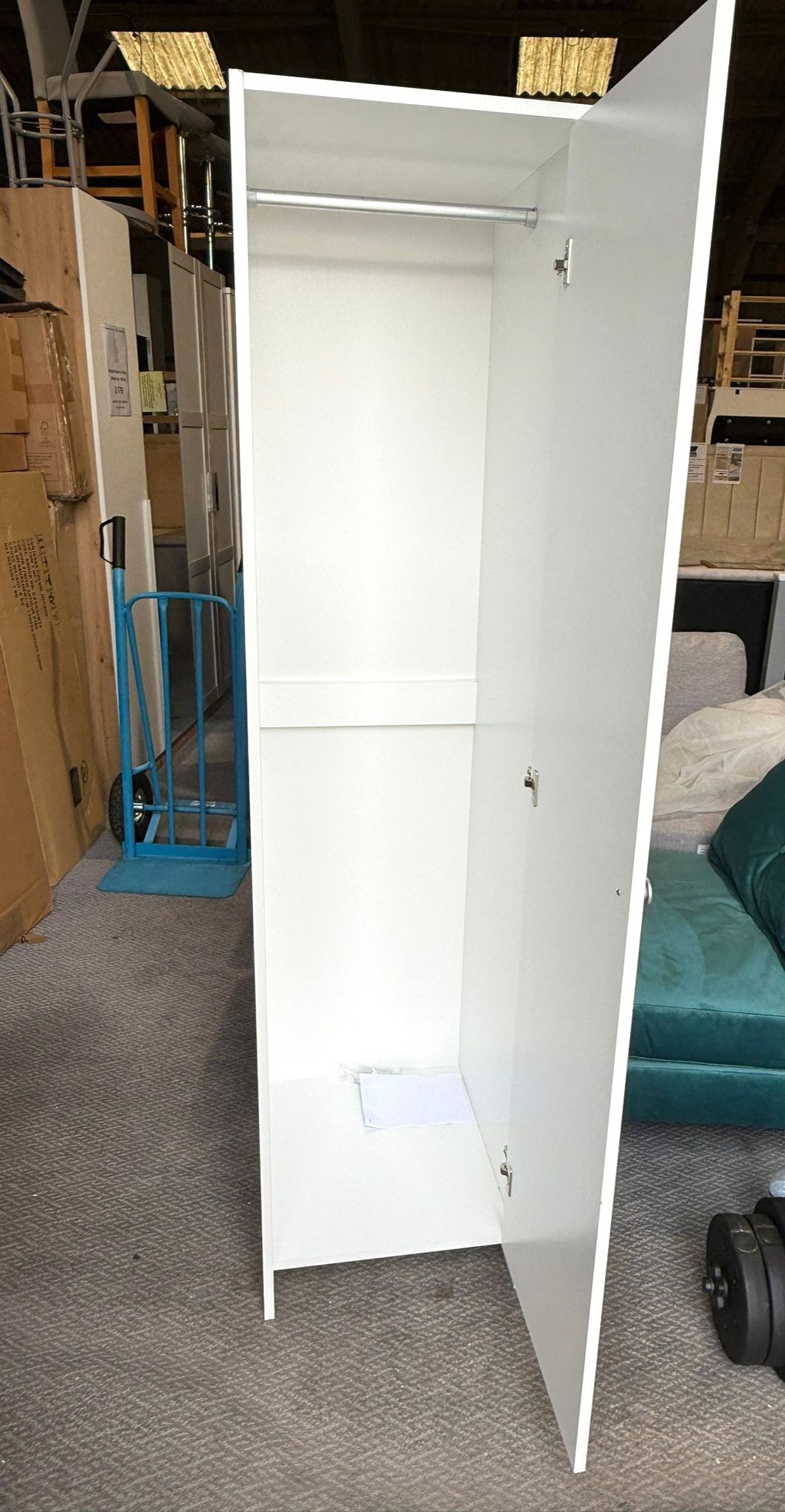 Assembled Seville 1 Door Wardrobe - White