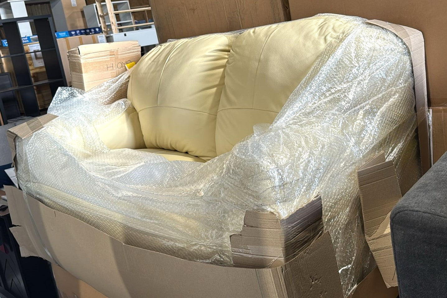 Milano Leather 2 Seater Sofa - Ivory