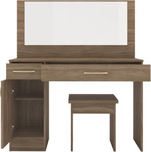 Assembled Rustic 1 Door 2 Drawer Vanity/ Dressing Table Set - Oak Effect