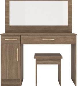 Assembled Rustic 1 Door 2 Drawer Vanity/ Dressing Table Set - Oak Effect