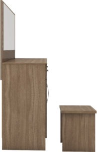 Assembled Rustic 1 Door 2 Drawer Vanity/ Dressing Table Set - Oak Effect