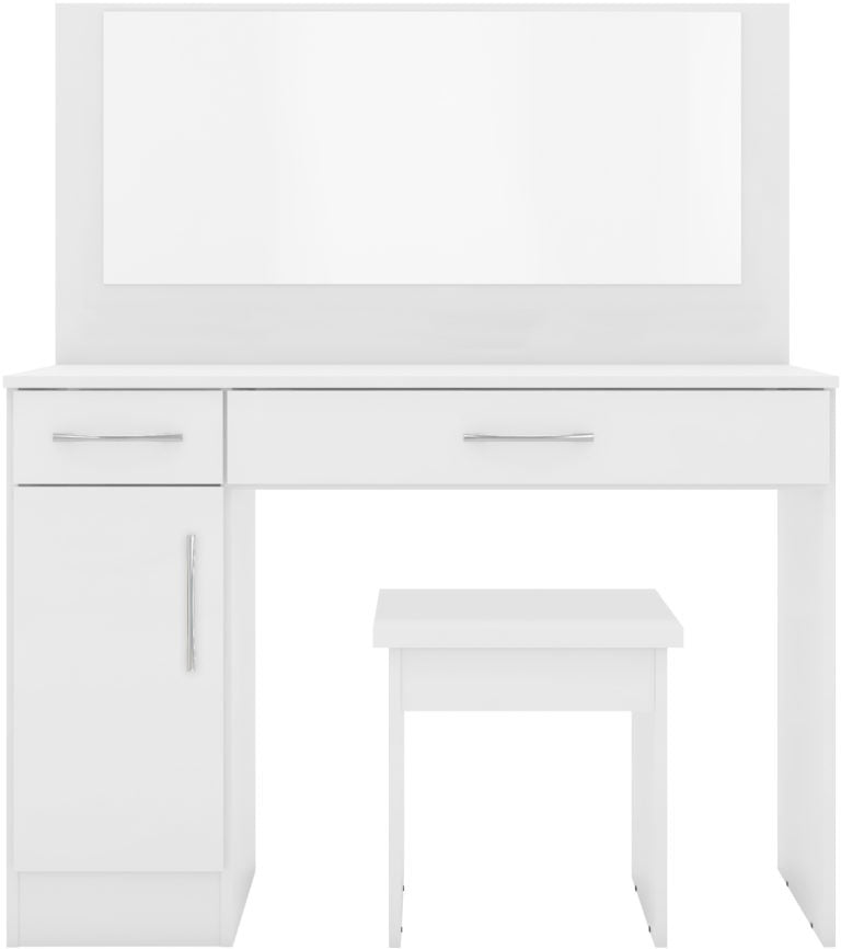 New White Gloss Dressing Table Set