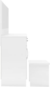 1 Door 2 Drawer Vanity/ Dressing Table - White Gloss