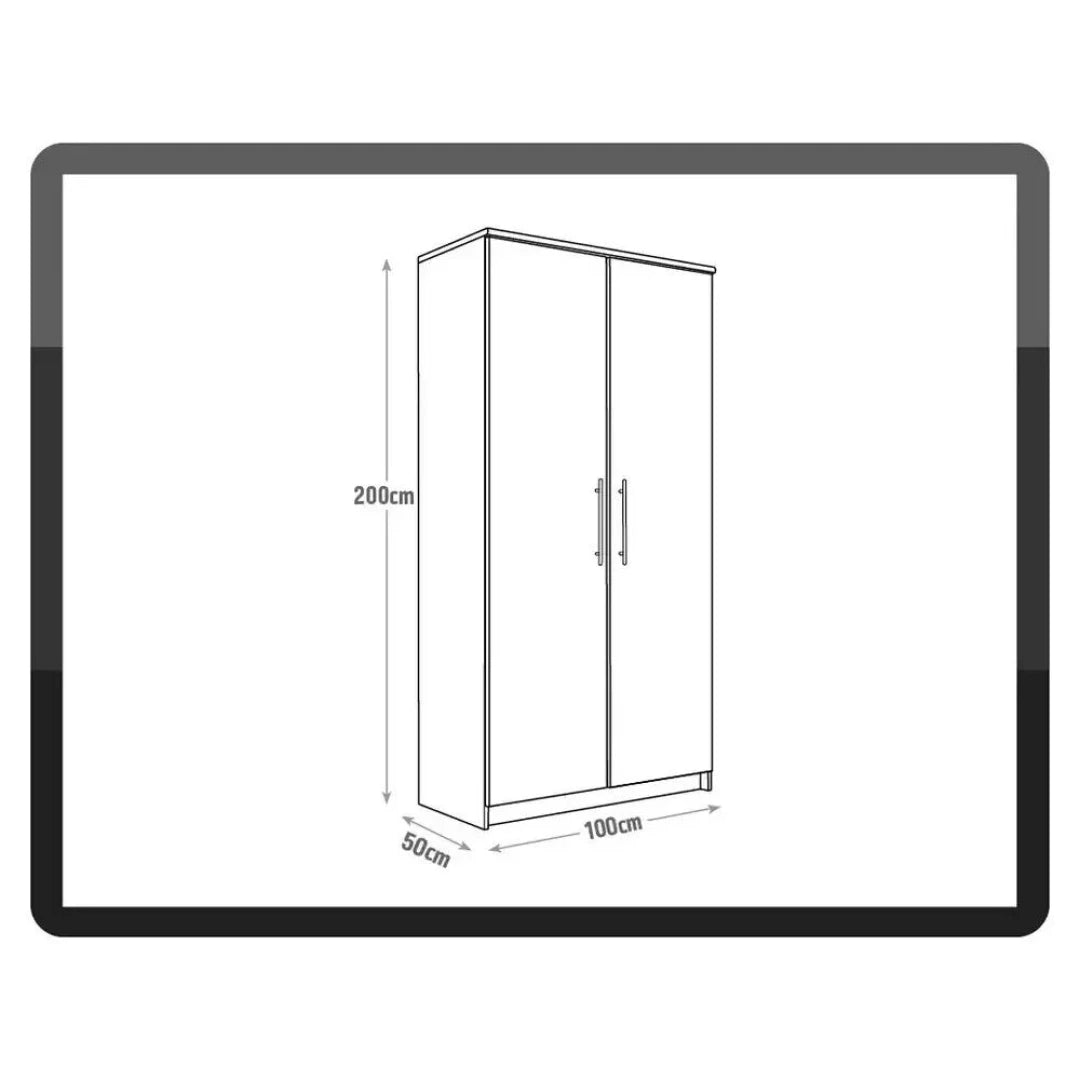 Normandy 2 Door Wardrobe - White