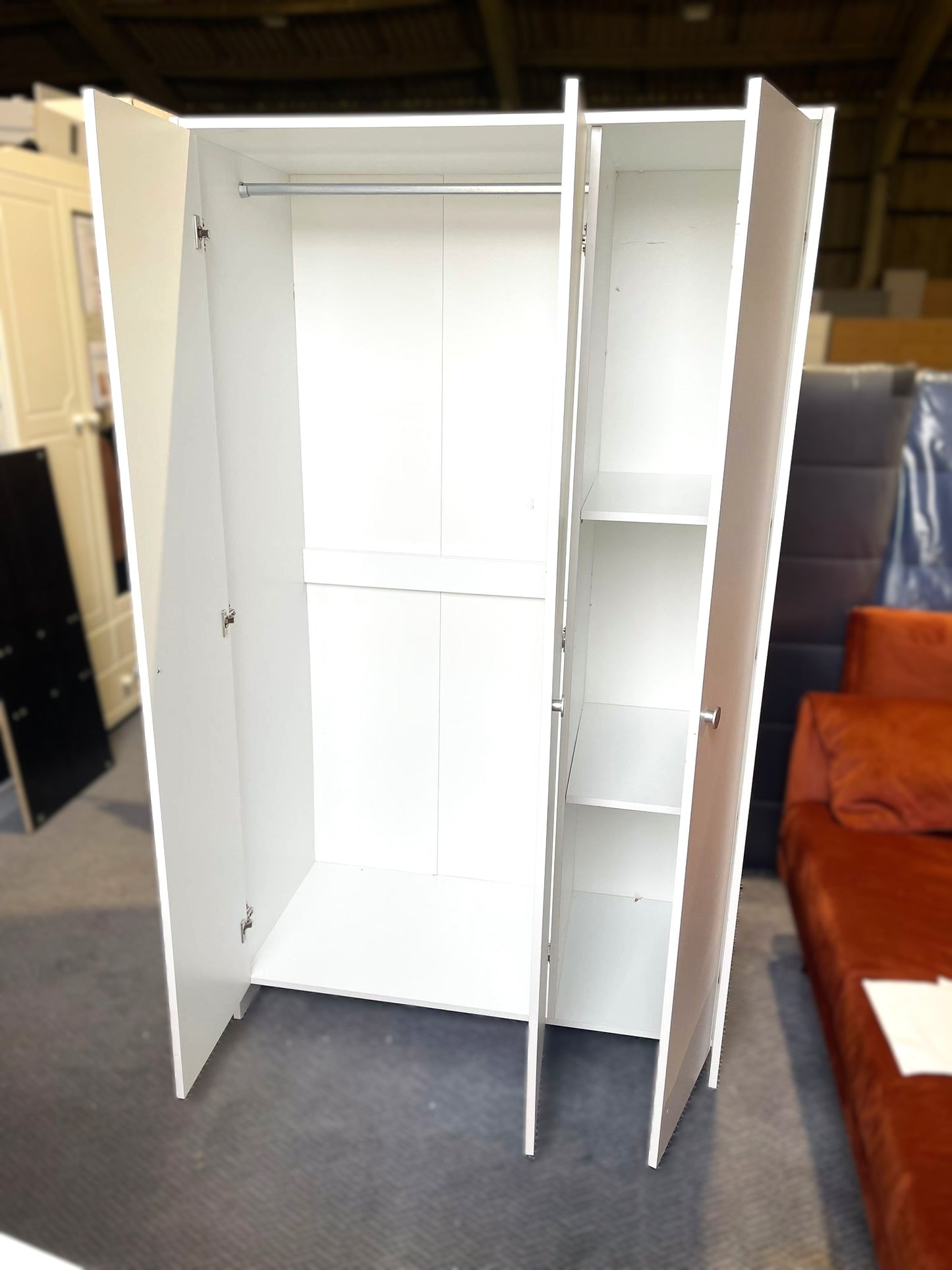 Assembled Seville 3 Door Wardrobe - White