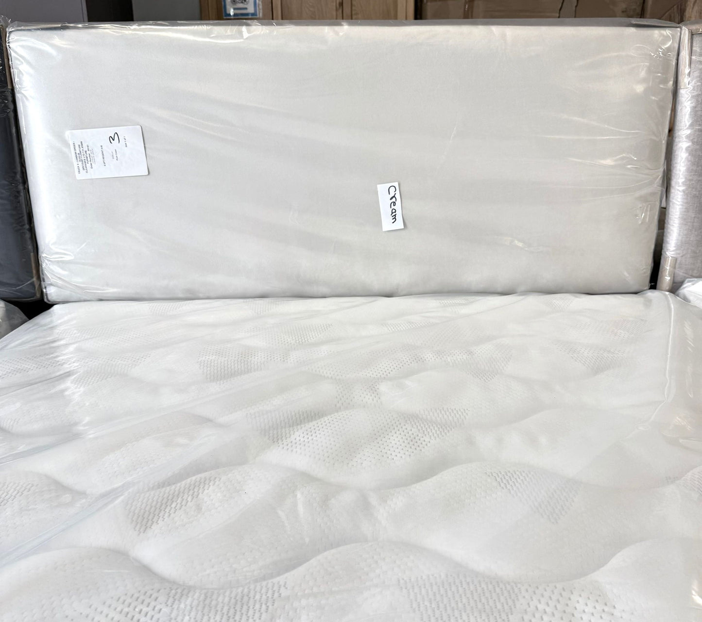 Double Plain Headboard - Cream