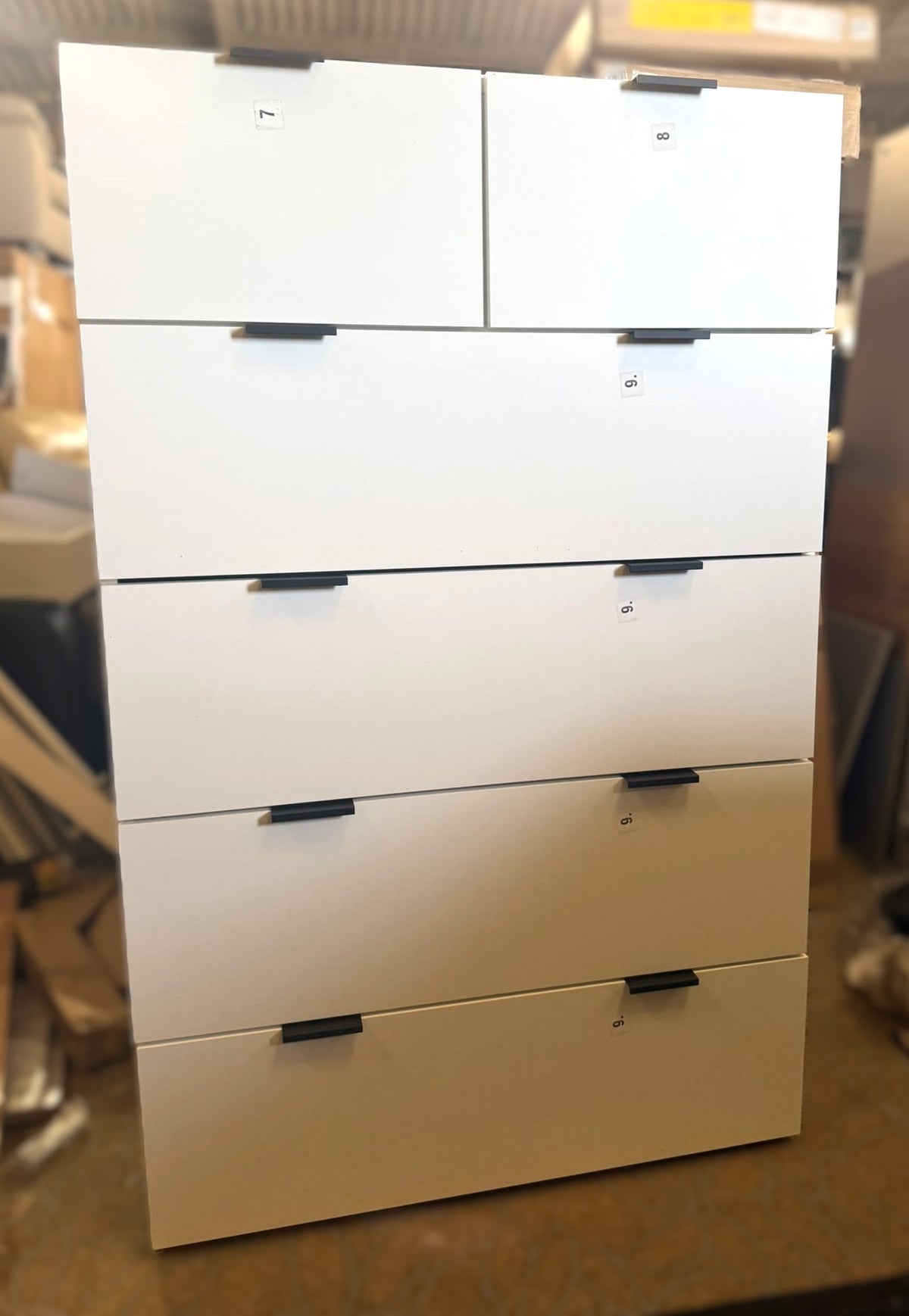 Assembled Zeke 6 Drawer Tallboy - White