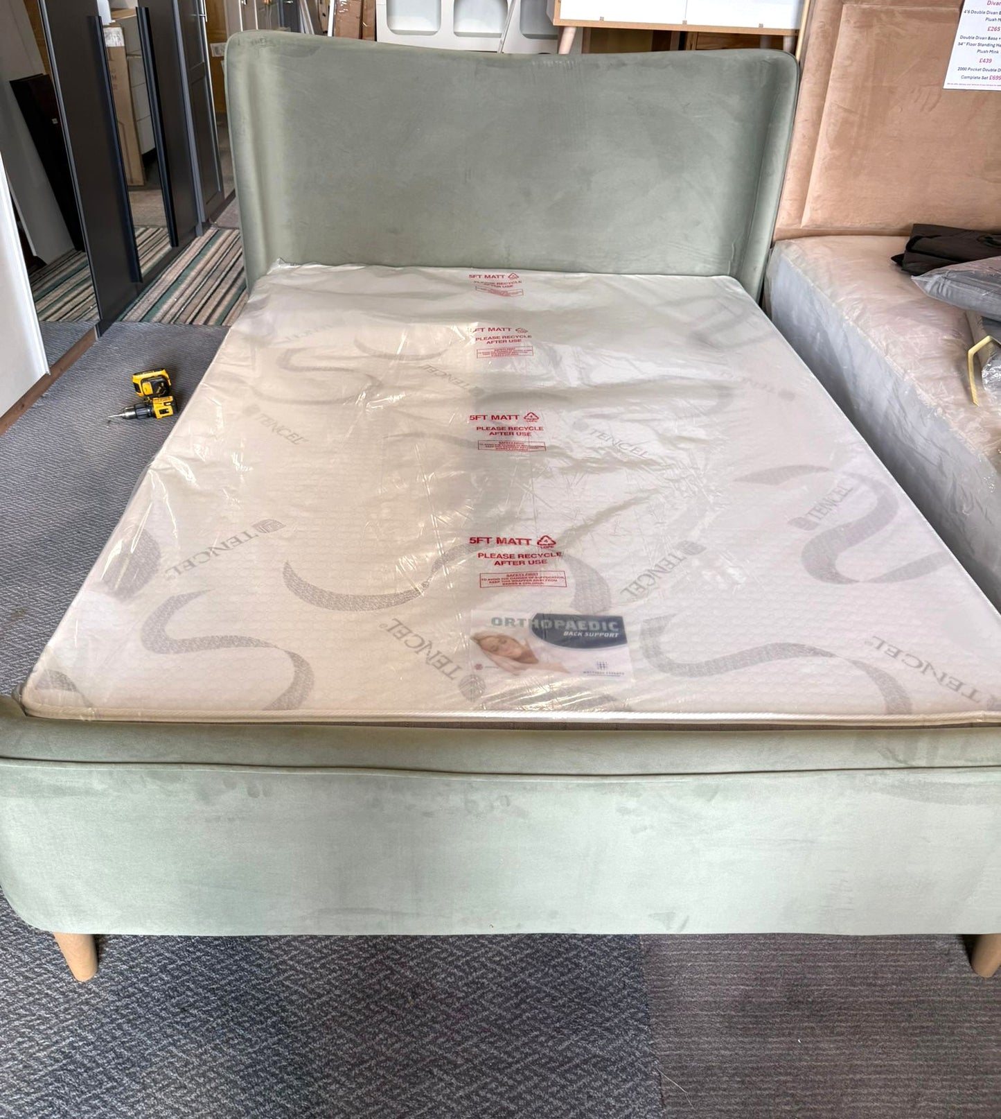 Assembled Habitat Betty Kingsize Bed Frame - Green