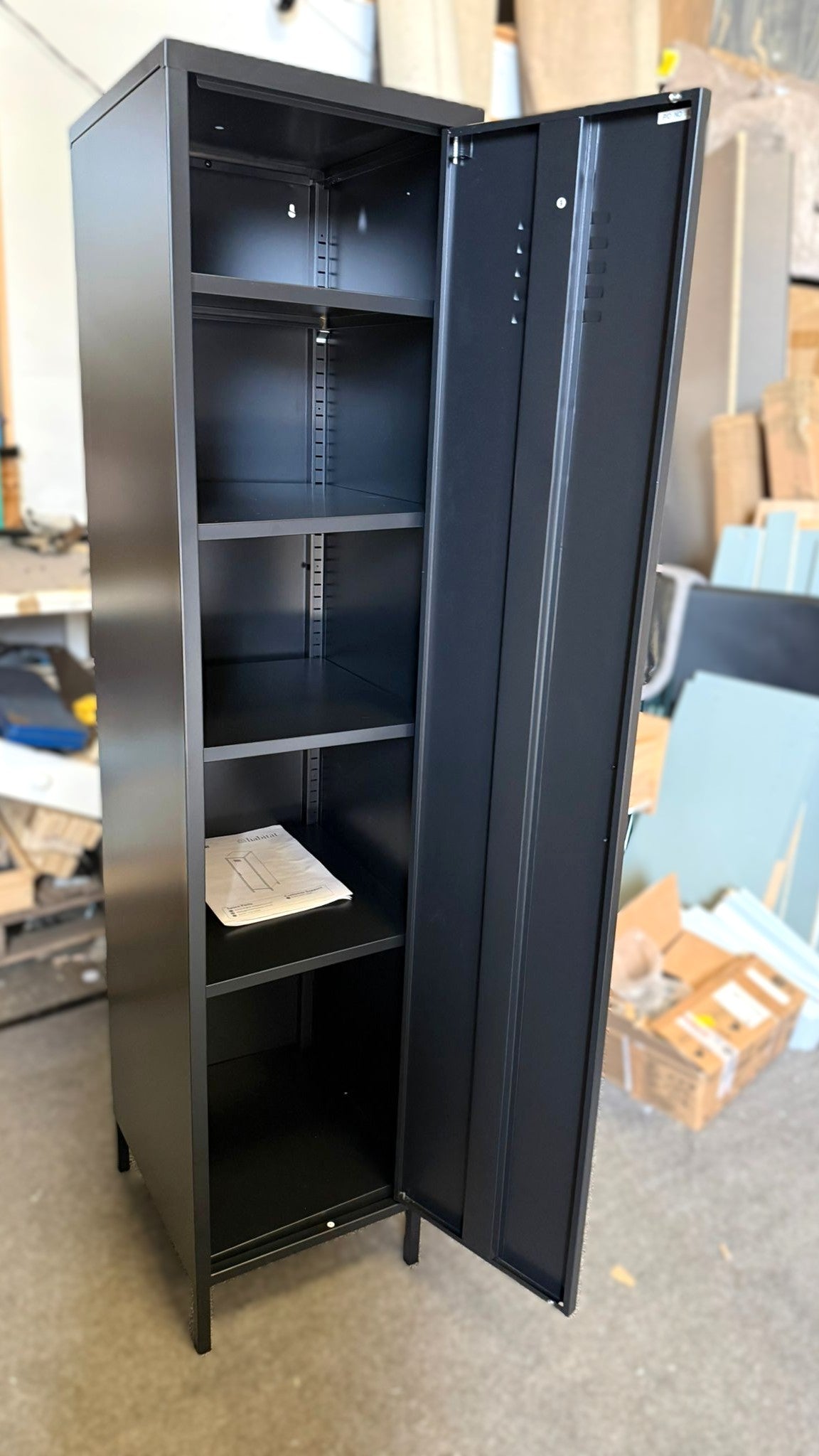 Assembled Habitat Stevie Tall 1 Door 4 Shelf Locker - Black