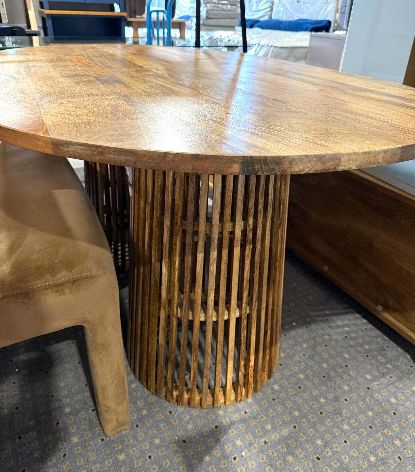 Assembled Habitat Jericho Solid Wood 6 Seater Dining Table - Natural