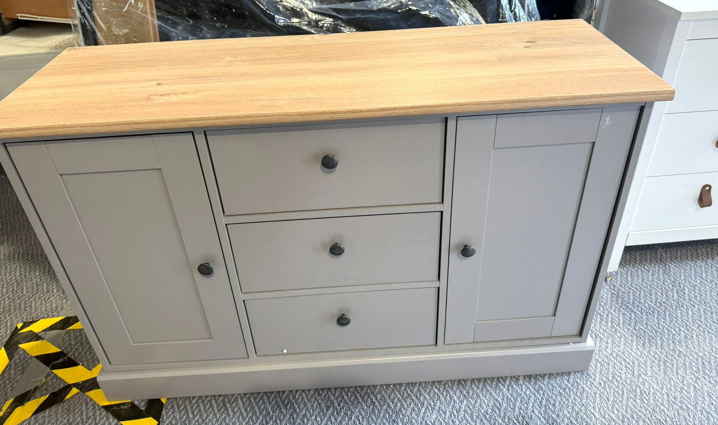 Assembled Winchester 2 Door 3 Drawer Sideboard - Grey (damage)
