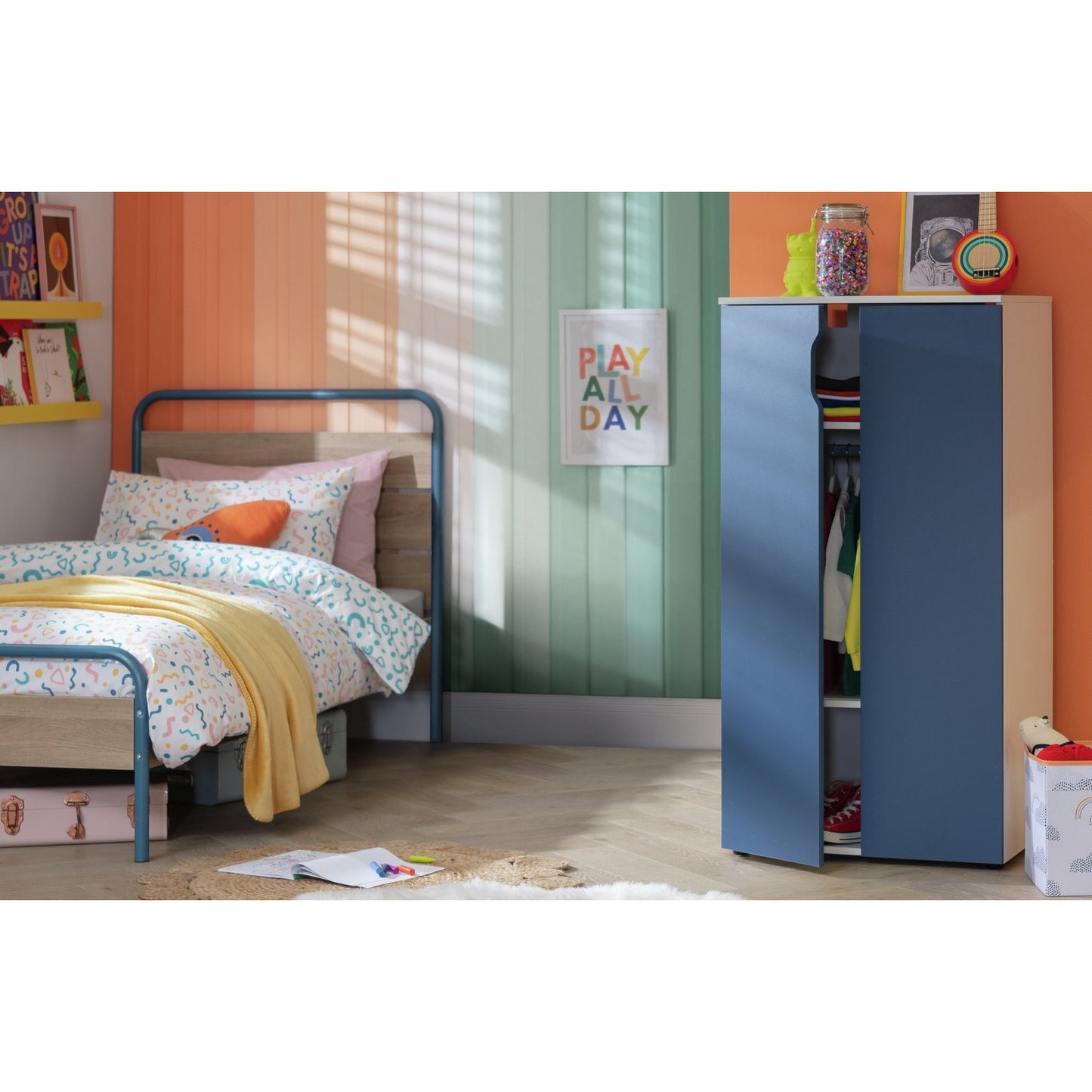 Habitat Kids Pod 2 Door Short Wardrobe - Blue
