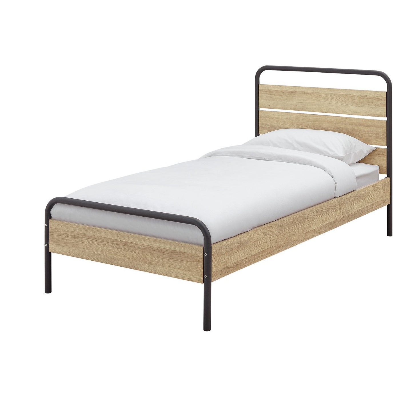 Habitat Industrial Single Metal Bed Frame - Grey