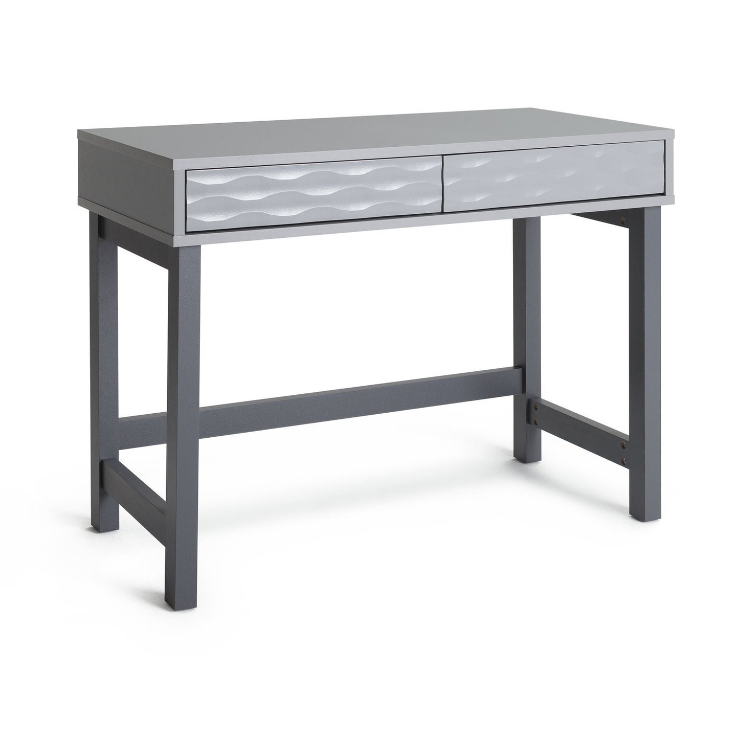 Assembled Habitat Zander 2 Drawer Desk - Grey Two Tone
