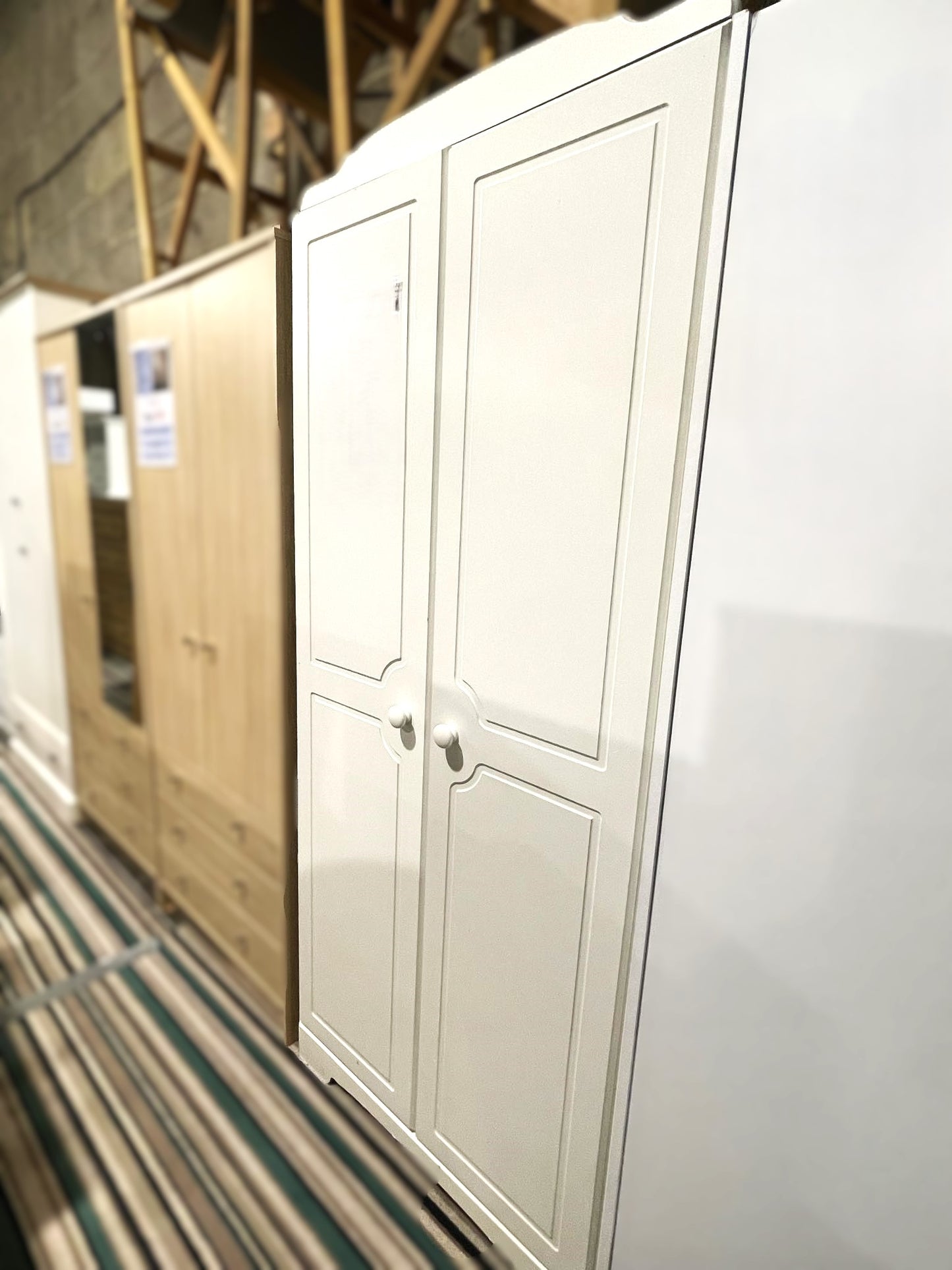 Assembled Nordic 2 Door Wardrobe - White