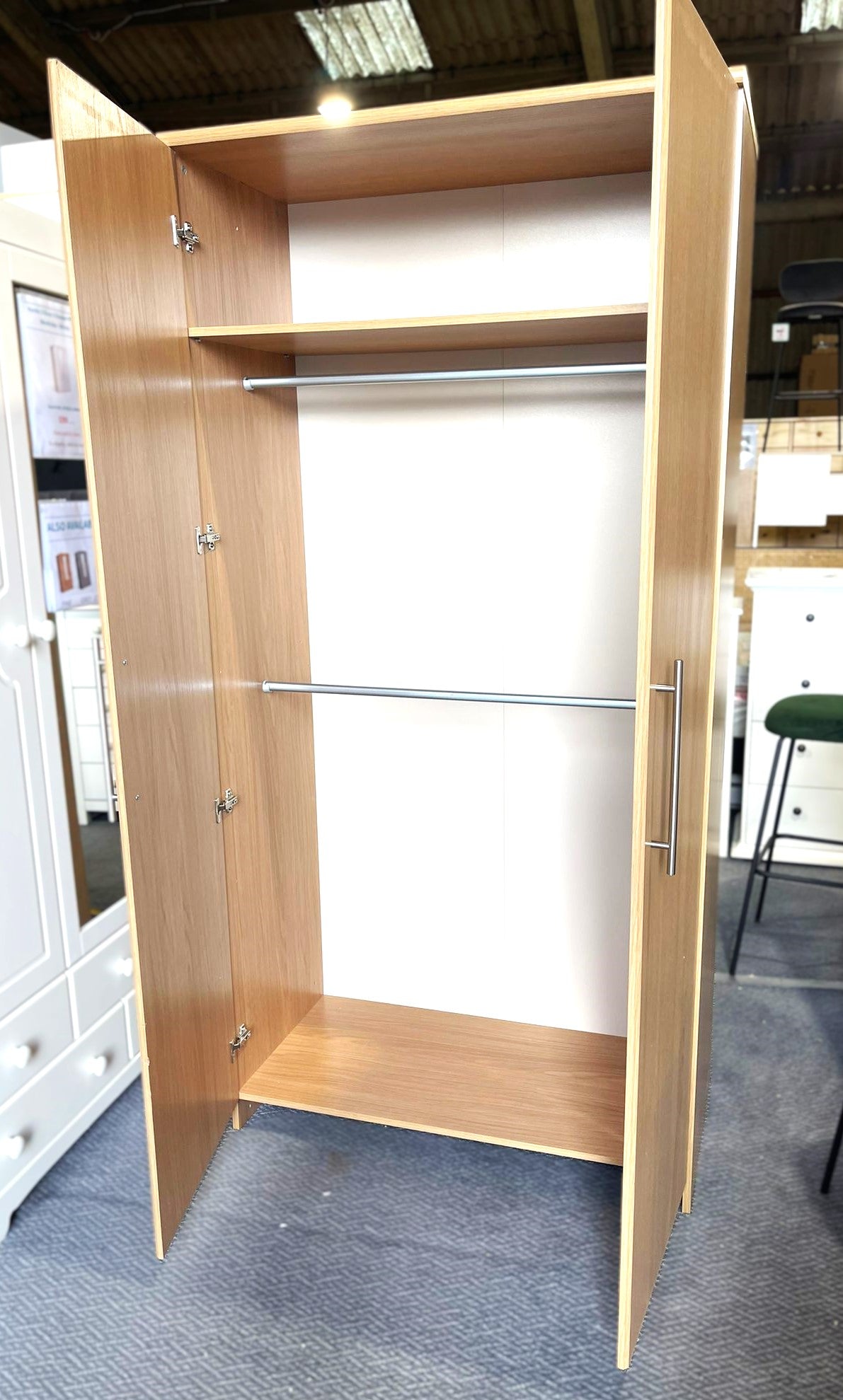 Assembled Normandy 2 Door Wardrobe - Oak Effect