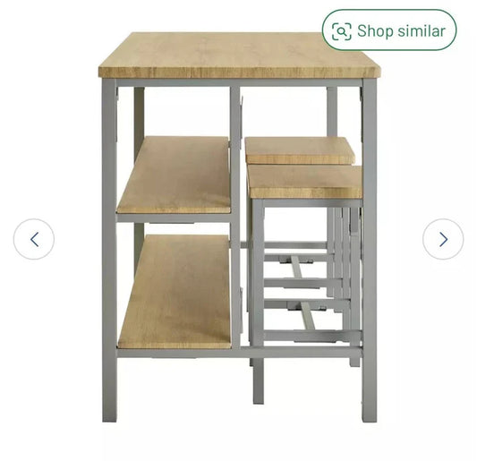 Darien Grey Bar Table & 2 Stools