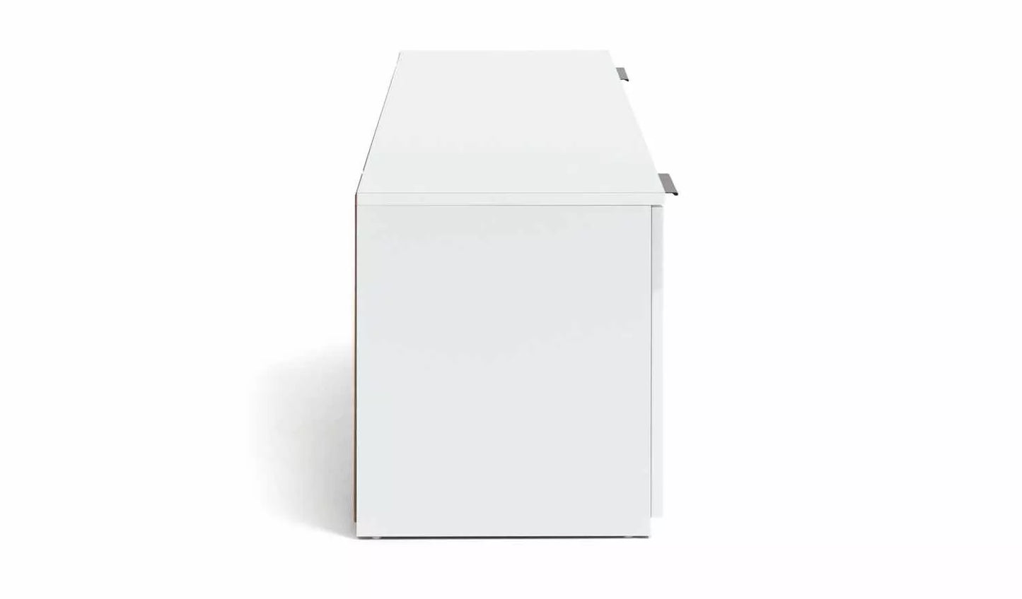 Habitat Hayward 2 Door 2 Drawer TV Unit White Gloss/Black Handles
