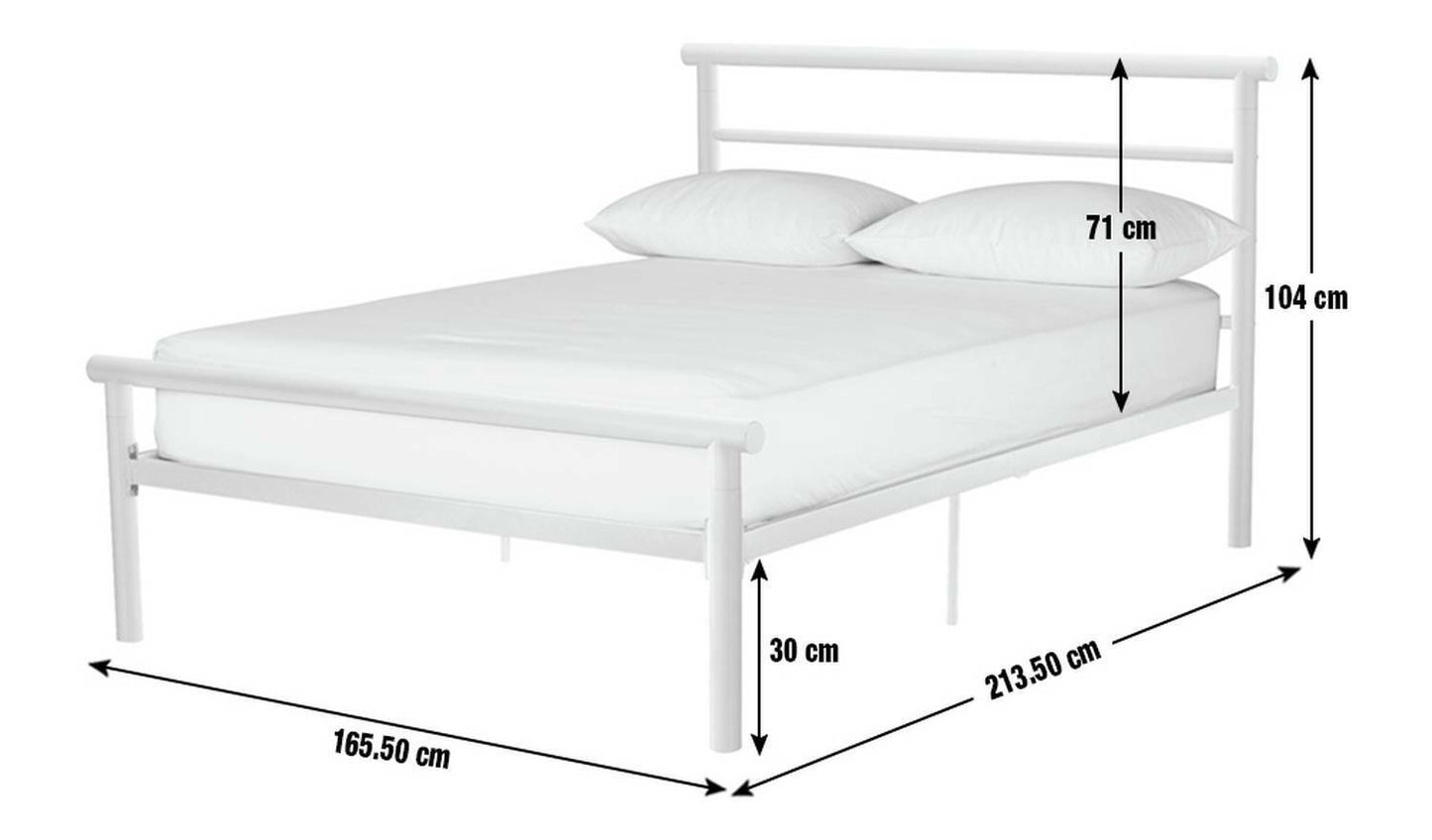 Avalon 5'ft Kingsize Metal Bed Frame - White