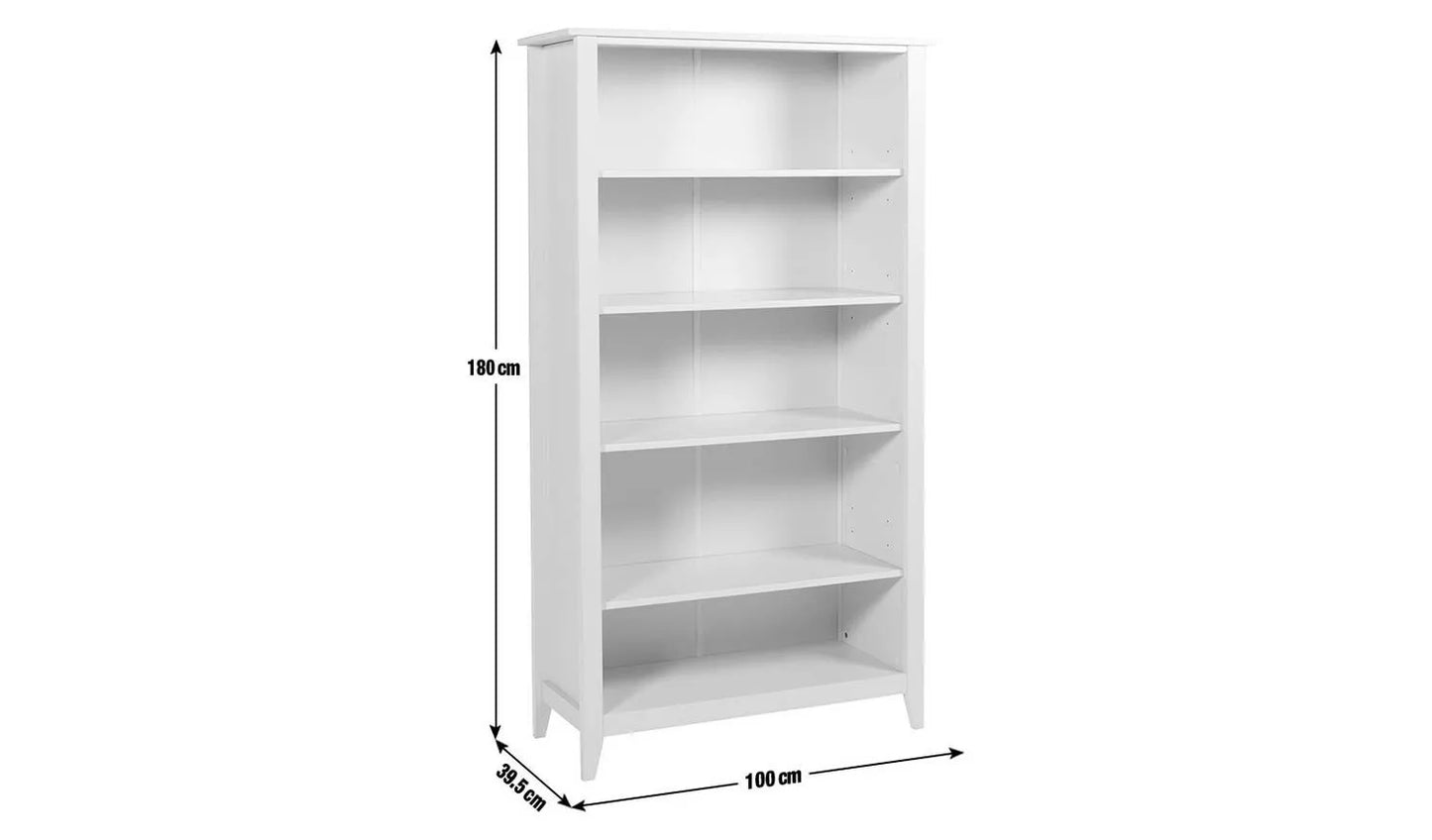 Assembled Minato Wide Bookcase White